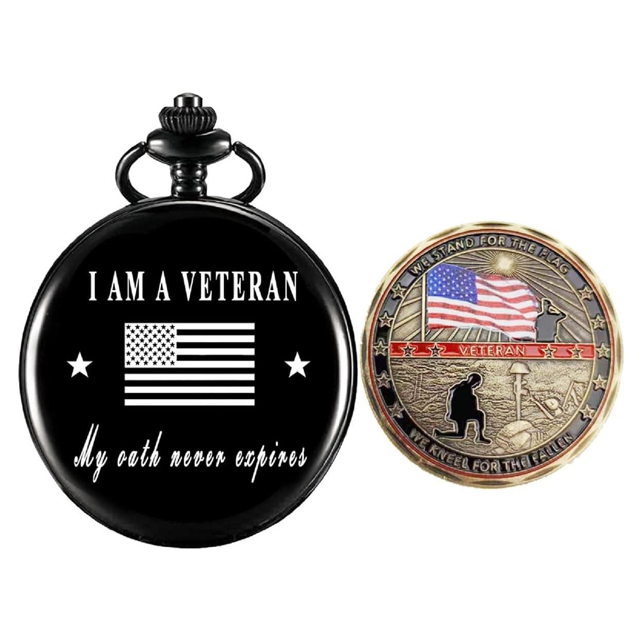 Reloj de Bolsillo Guangstore con Moneda para Veteranos