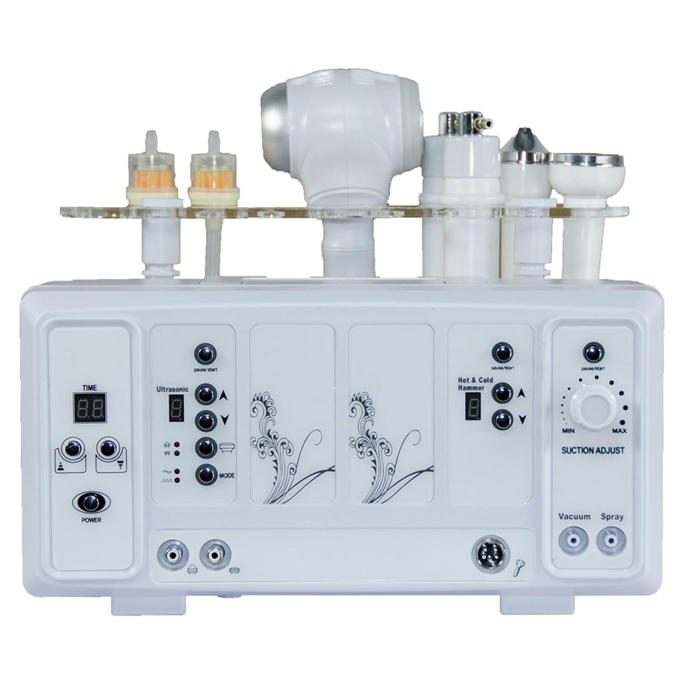 Professional 5-in-1 Facial Machine, Multifunction Spa Equipment with Microdermabrasion, Blackhead Vacuum, and Hot & Cold Facial Hammer