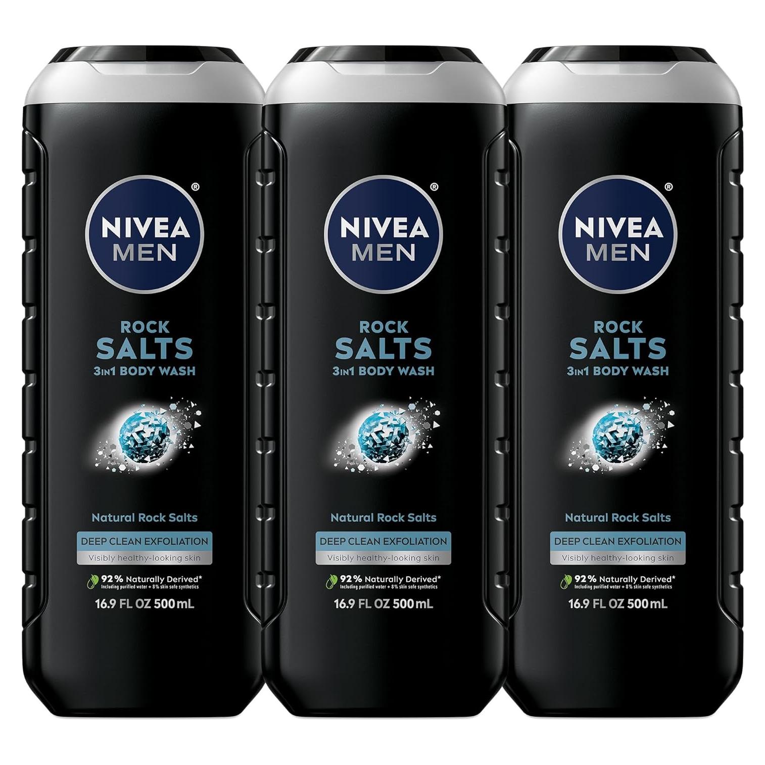 NIVEA Men Gel de Ducha Exfoliante 3x500ml Limpieza Profunda