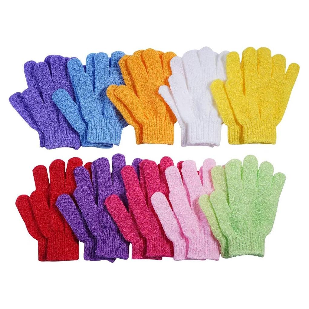 10 Pares de Guantes Exfoliantes CVNDKN 100% Nylon Ducha