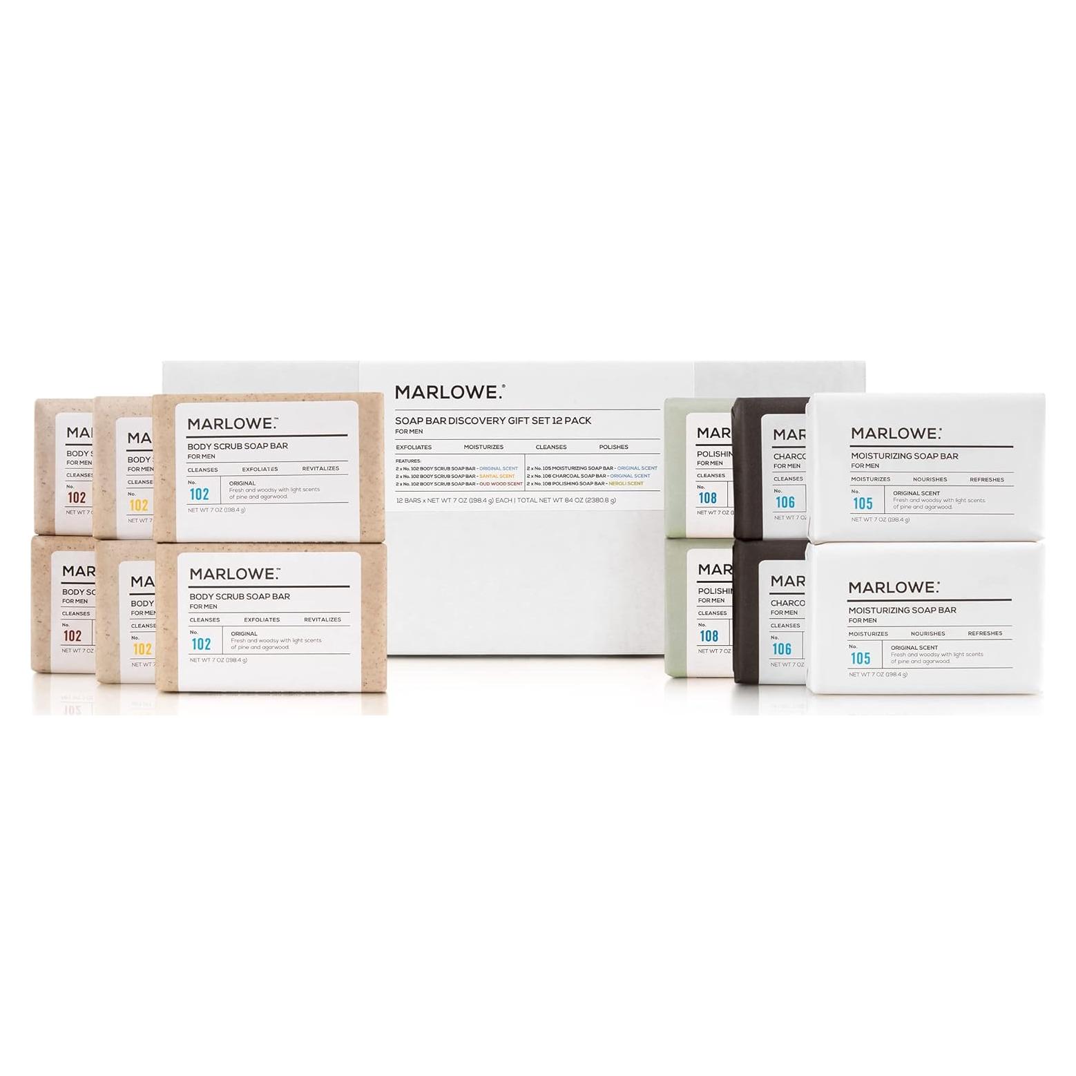 Juego de Jabones en Barra MARLOWE 12 Piezas Cuidado Masculino
