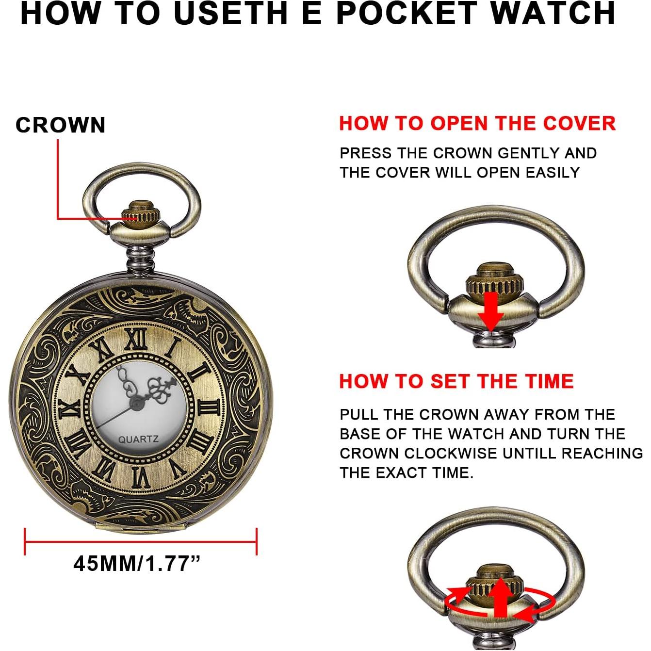 Reloj de bolsillo de cuarzo SwitchMe con esfera árabe