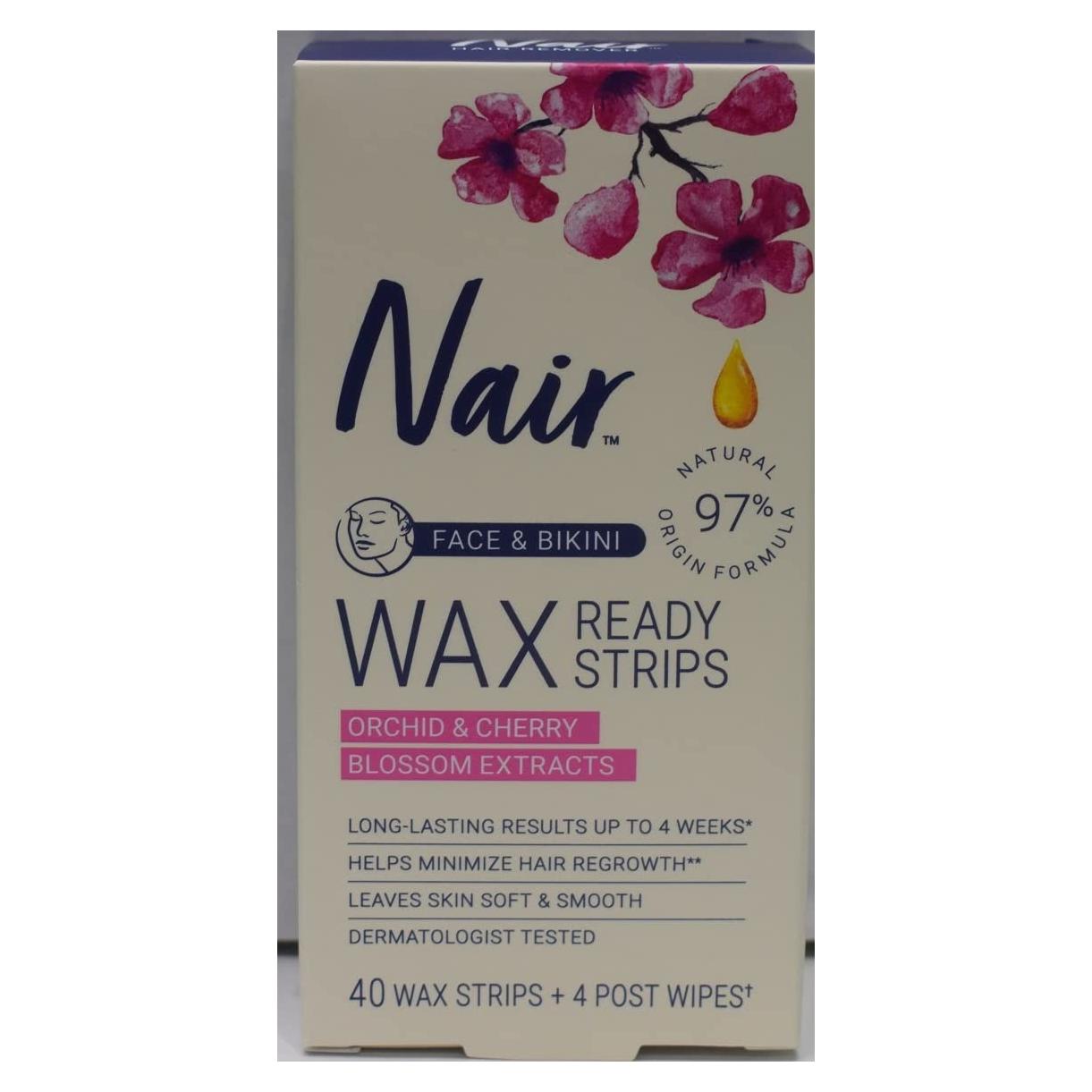 Cera Depilatoria Nair Listones Listos 40 Unidades Cara/Bikini