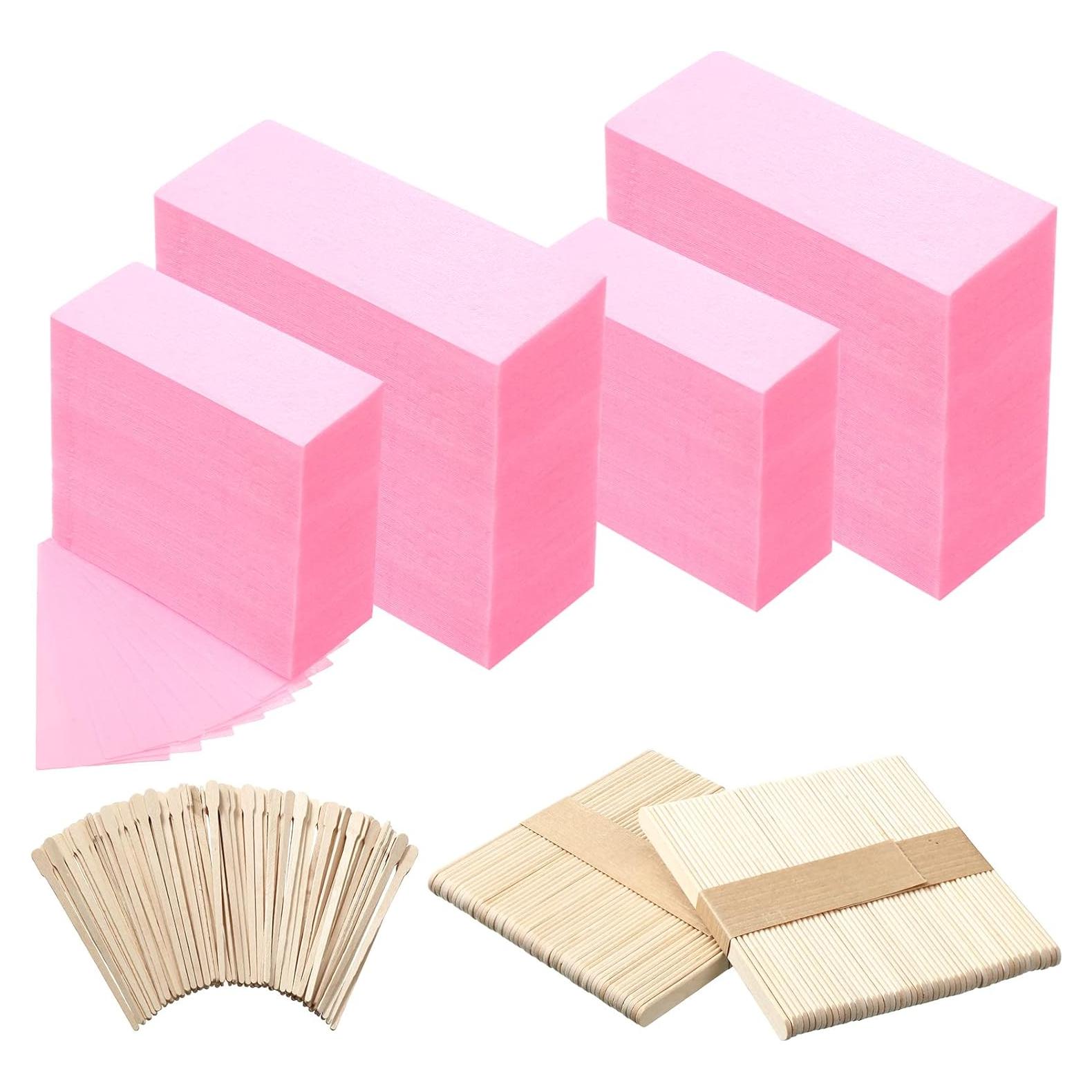 Kit de 400 Tiras de Cera No Tejidas Yaomiao Rosa