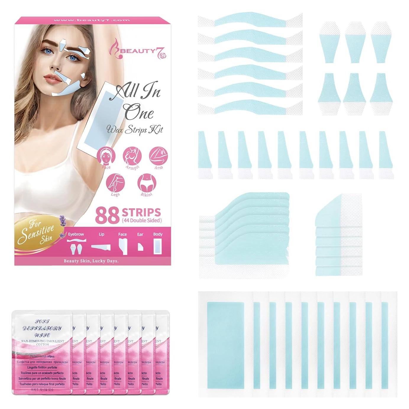 Ceras para Cejas Beauty7 - 88 Piezas Cera Corporal y Facial