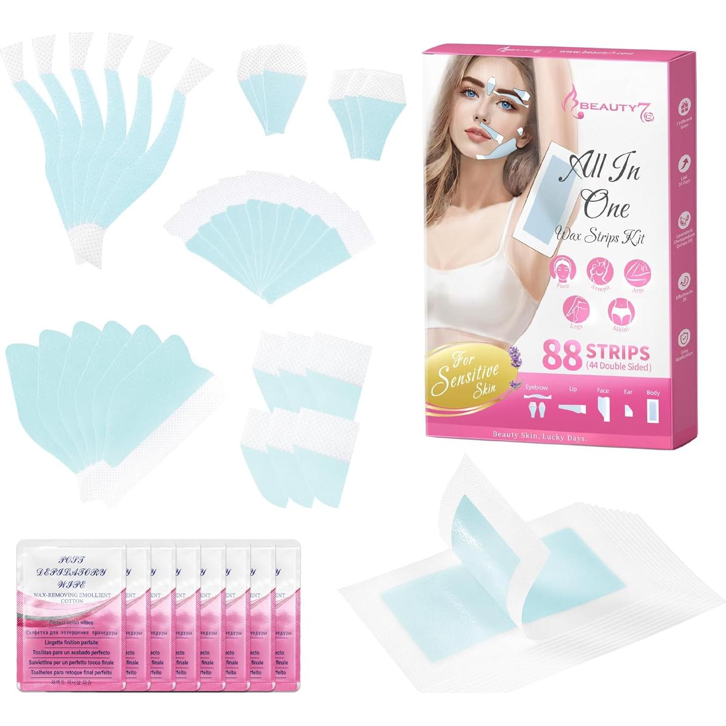 Ceras para Cejas Beauty7 - 88 Piezas Cera Corporal y Facial