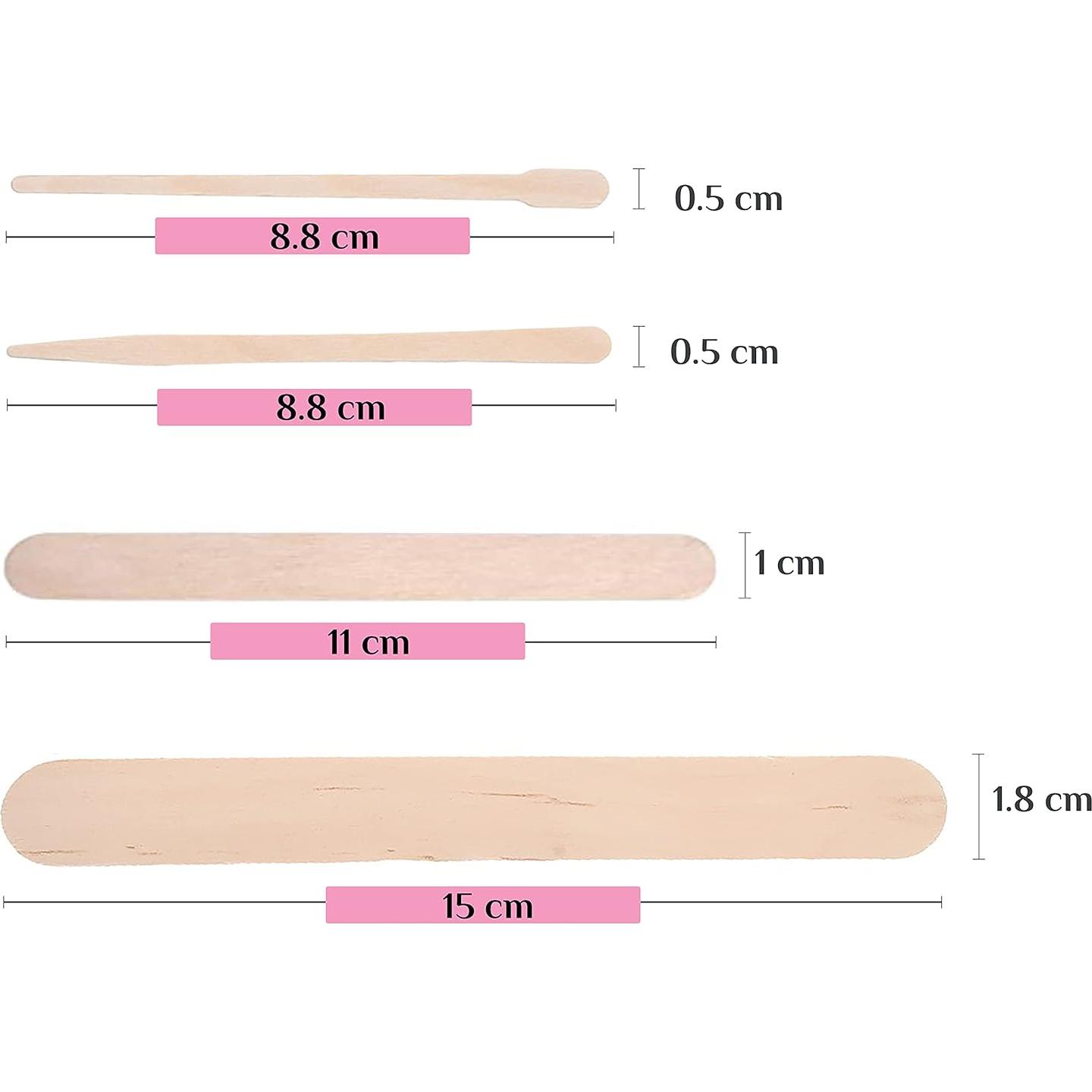 Mibly 300 Palitos de Cera de Madera para Cuerpo y Cara