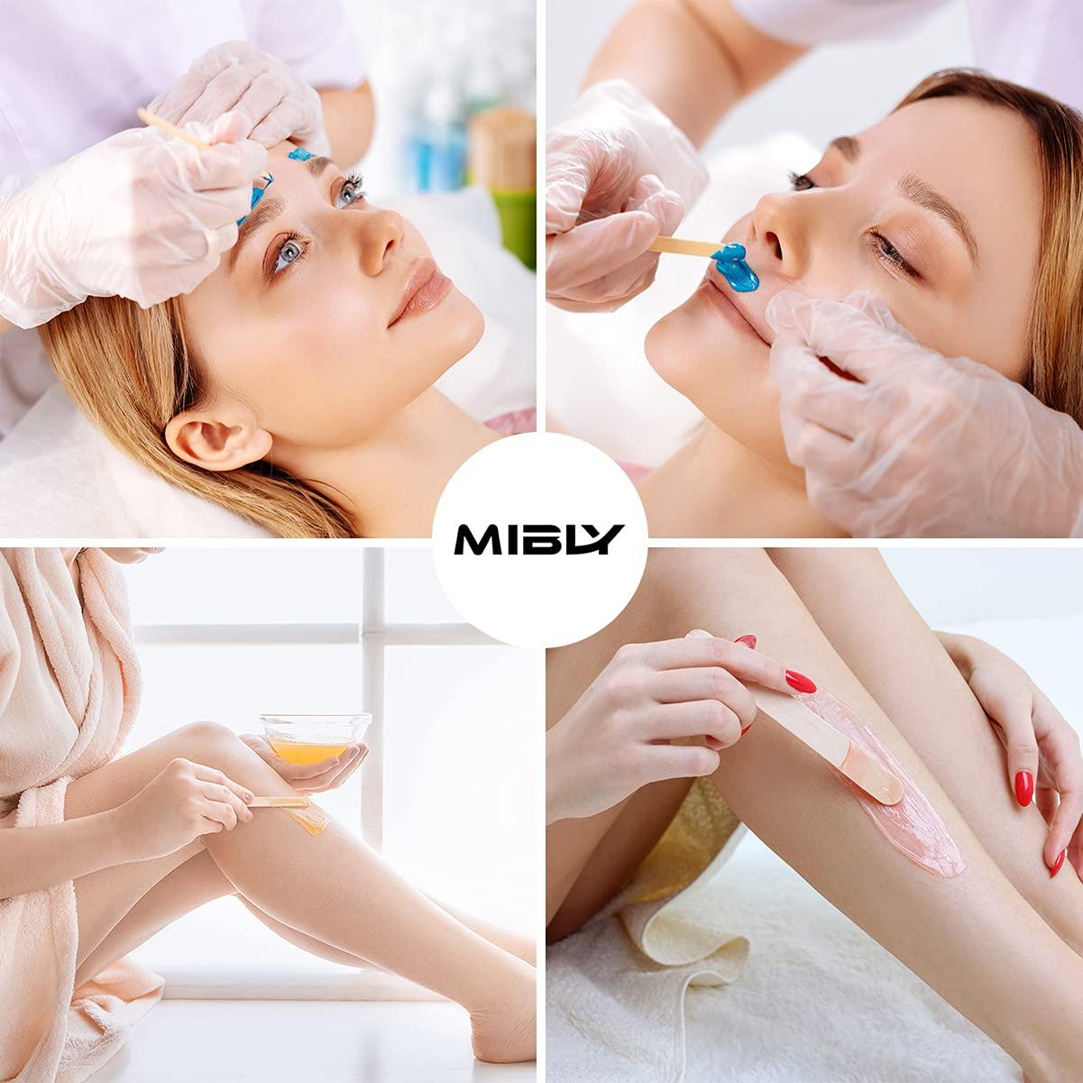 Mibly 300 Palitos de Cera de Madera para Cuerpo y Cara