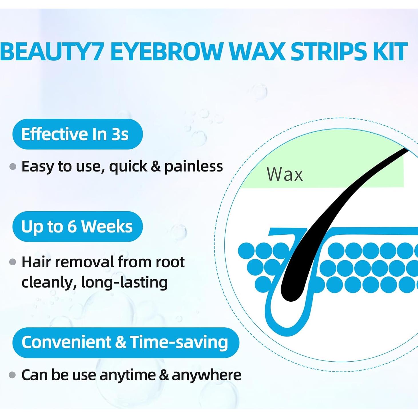 Ceras Depilatorias para Cejas Beauty7 - 24 Piezas para Hombres