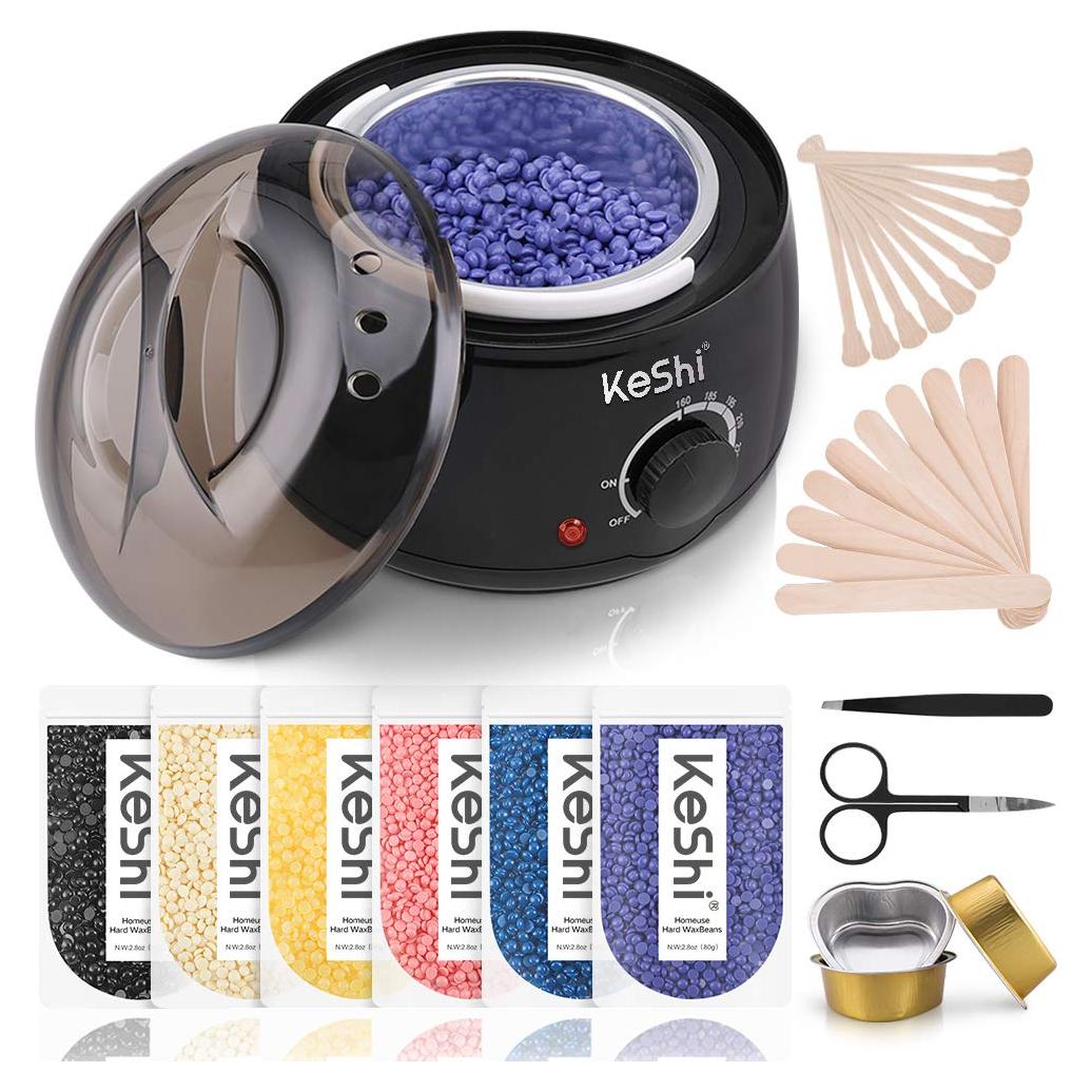 Kit de Depilación con Cera KeShi 500ml y 6 Granos Naturales