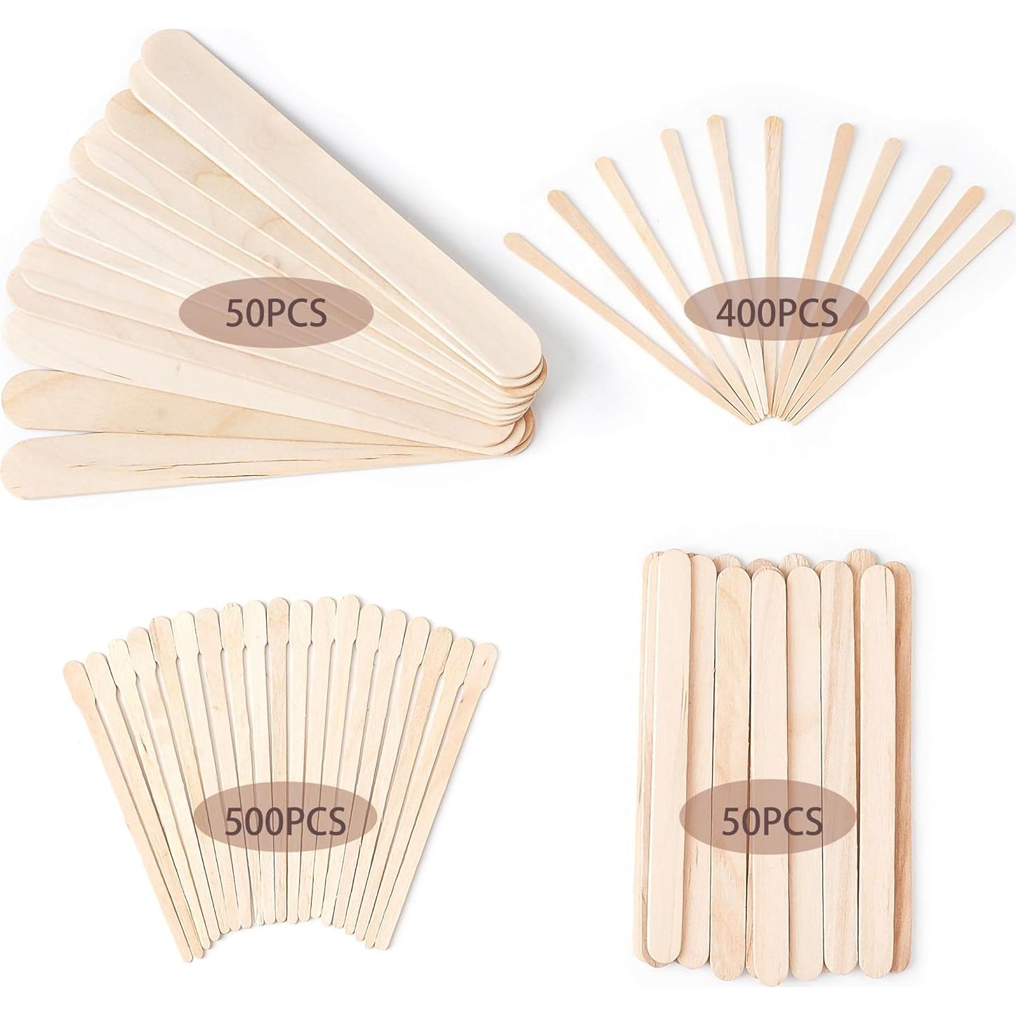 1000 Palitos de Cera de Madera EWVVSS - 4 Tamaños