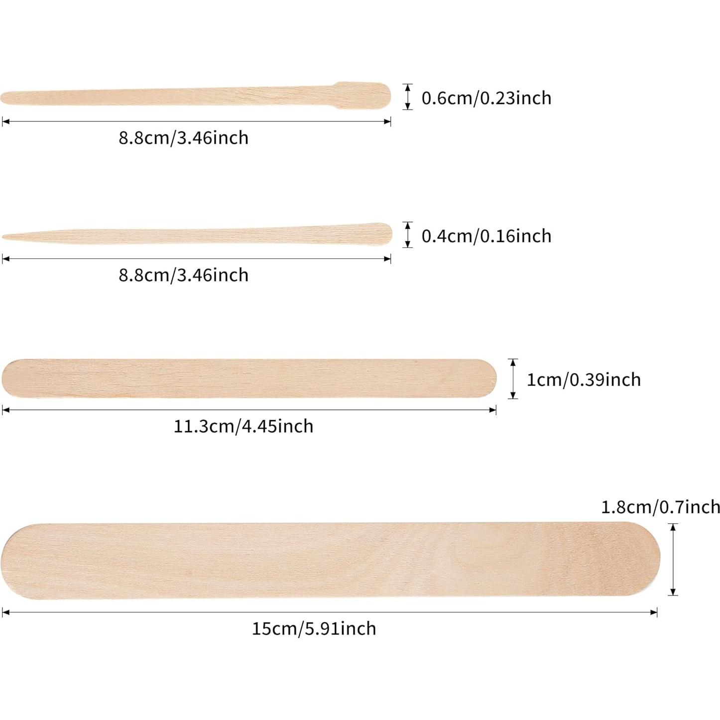 1000 Palitos de Cera de Madera EWVVSS - 4 Tamaños