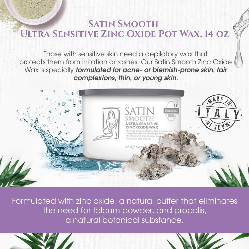 Cera Depilatoria Satin Smooth Óxido de Zinc 396 g Piel Sensible