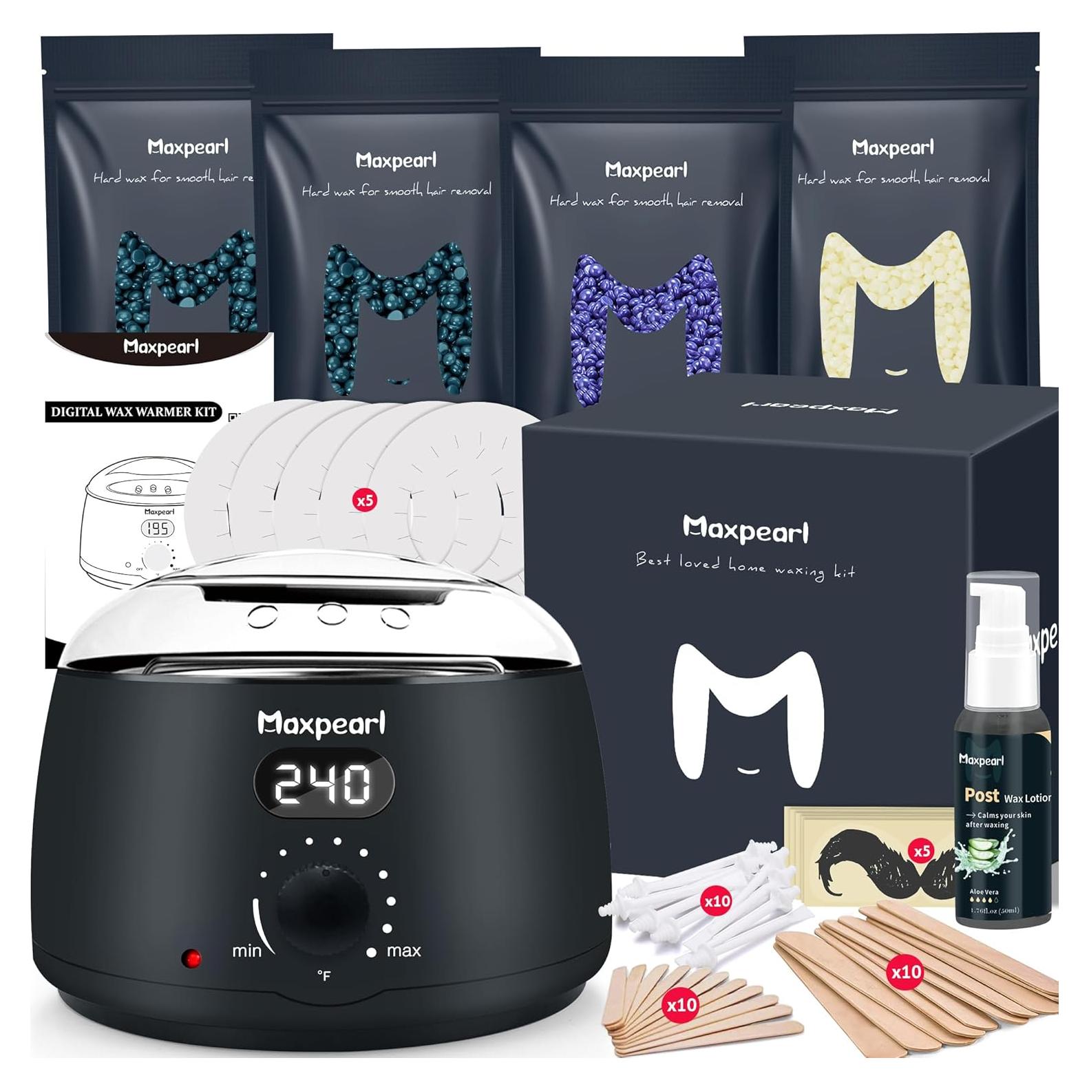 Kit de Depilación Maxpearl - Calentador Digital y Cera Dura