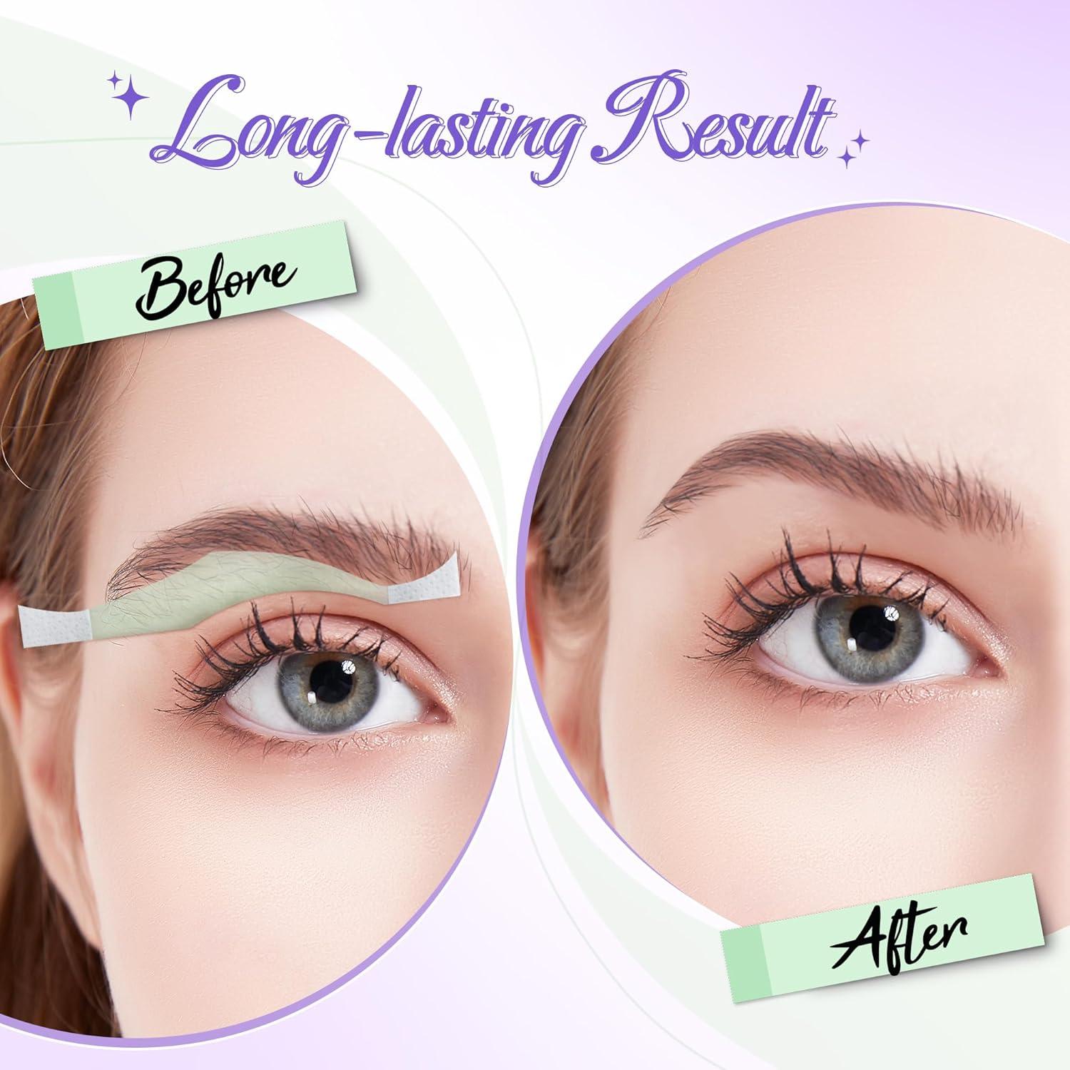 Beauty7 Cera para Cejas en Tiras - 24 Piezas + Toallitas