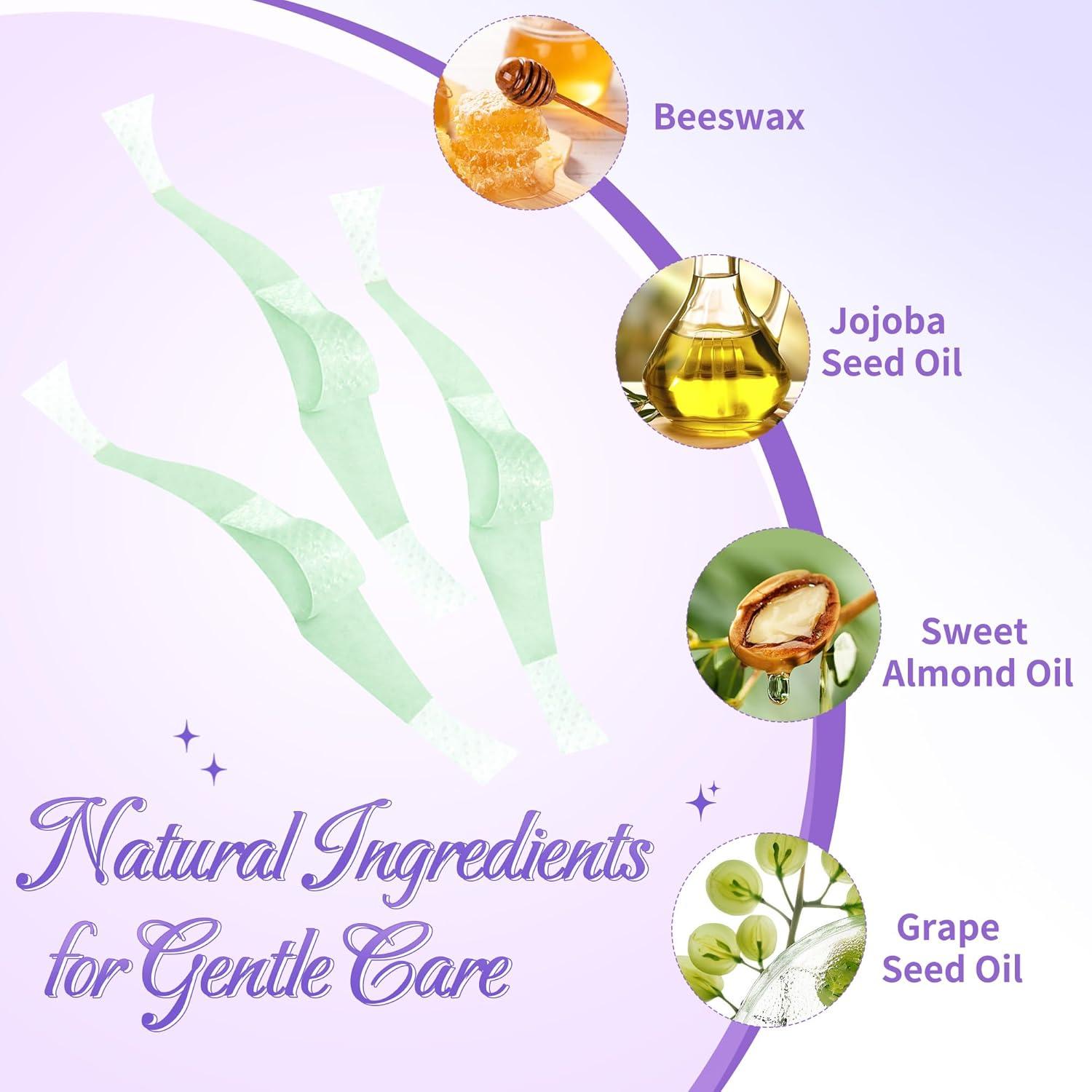 Beauty7 Cera para Cejas en Tiras - 24 Piezas + Toallitas