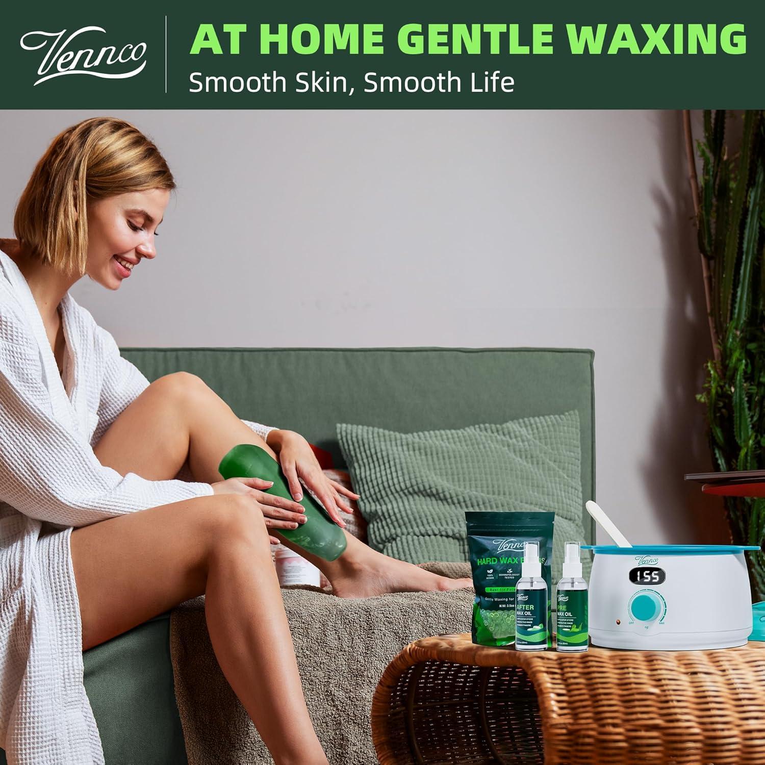 Perlas de Cera Dura VENNCO 1 lb Aloe Vera Piel Sensible