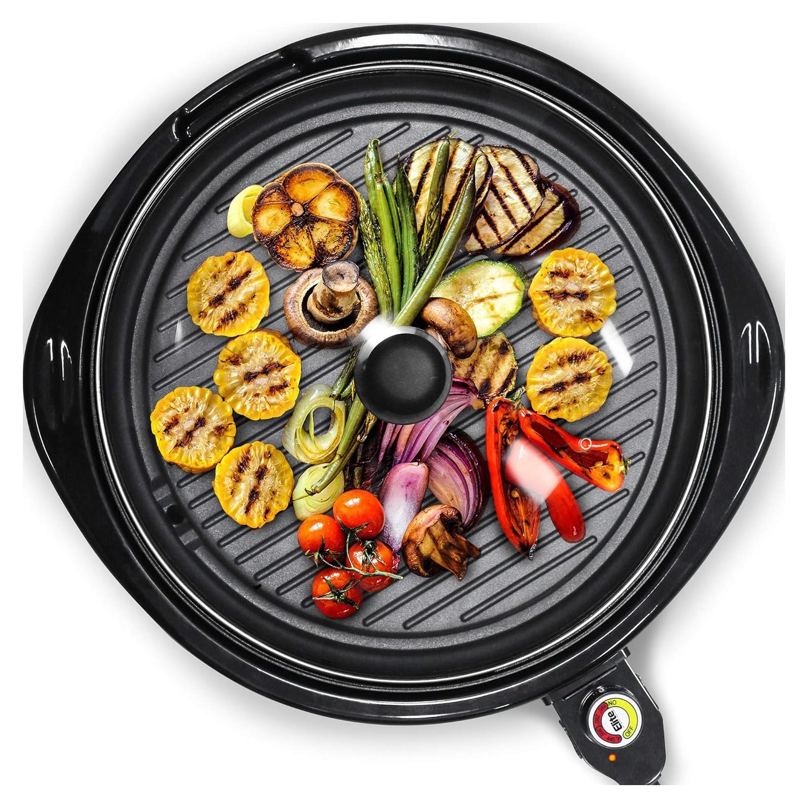 Parrilla Eléctrica Elite Gourmet EMG-980B 6 Porciones Negra