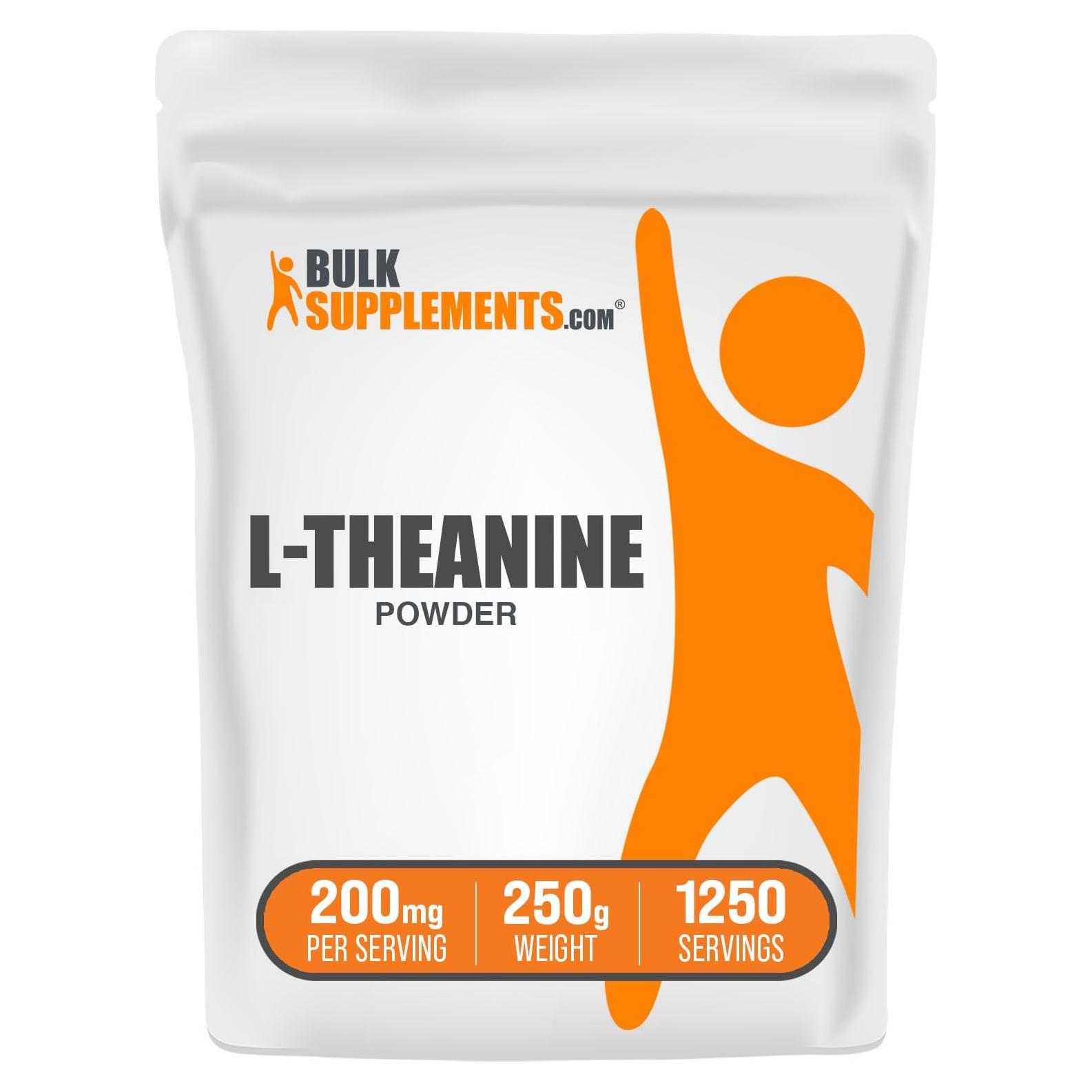 Polvo de L-Teanina BulkSupplements 200mg 250g Sin Gluten