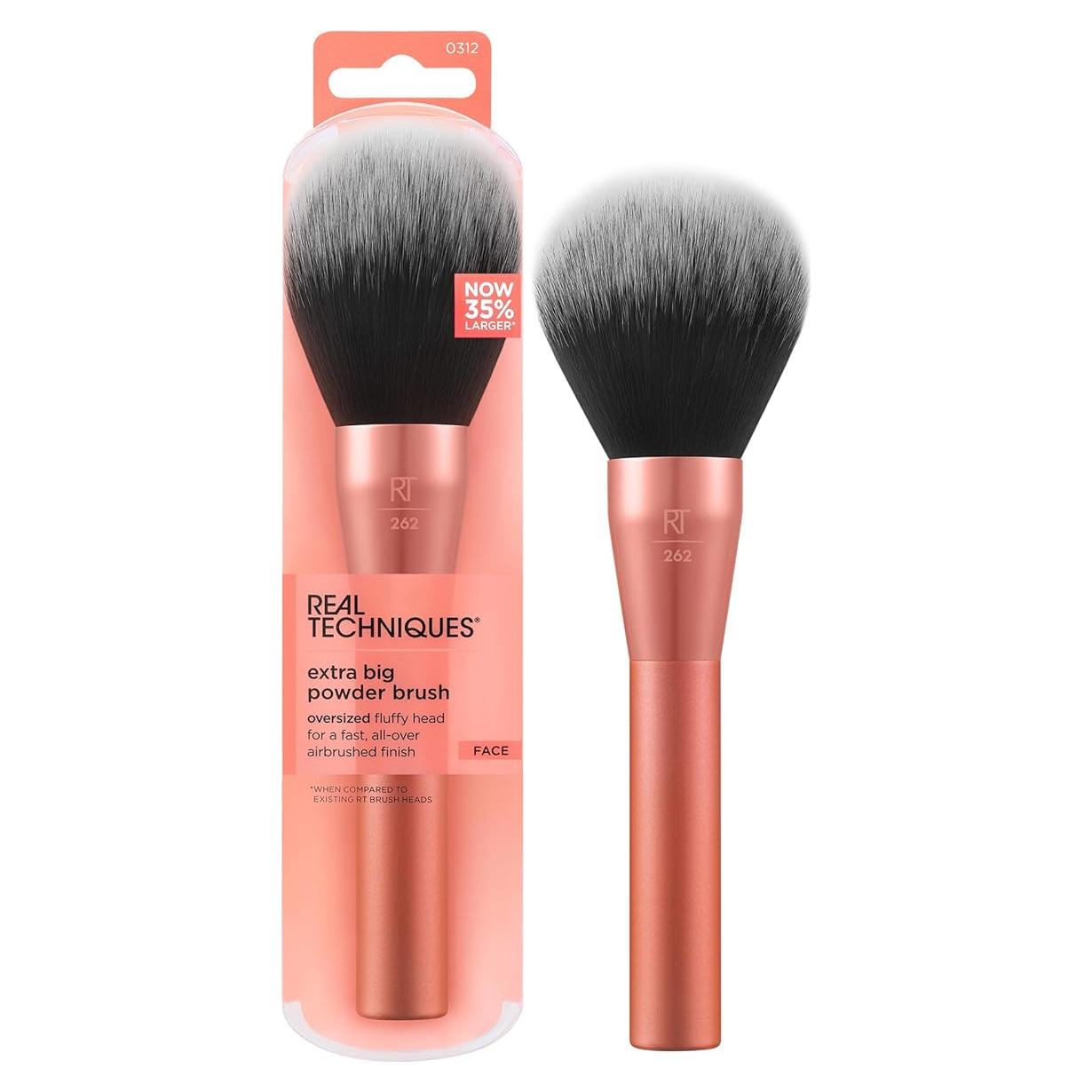 Brocha de Polvo XL Real Techniques - Cerdas Sintéticas Rosa