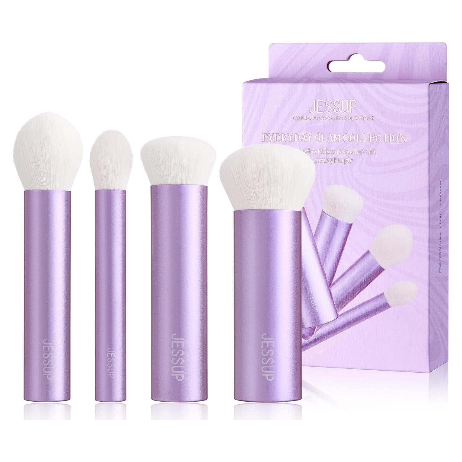 Juego de Brochas de Maquillaje Jessup 4 Piezas Kabuki