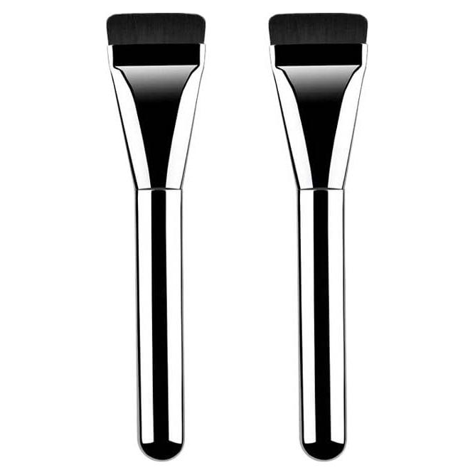Brochas de Maquillaje Coshine 2pcs Base Cuadrada Plana Negra
