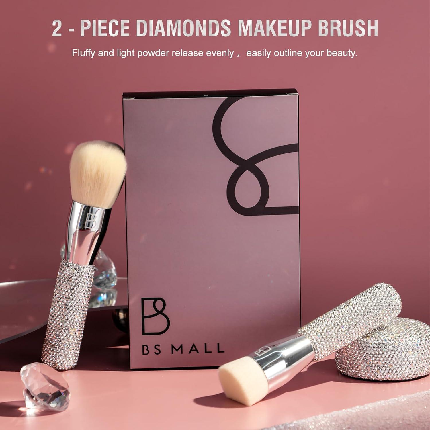 Brochas de Maquillaje BS-MALL Lujo Diamante 2 Piezas