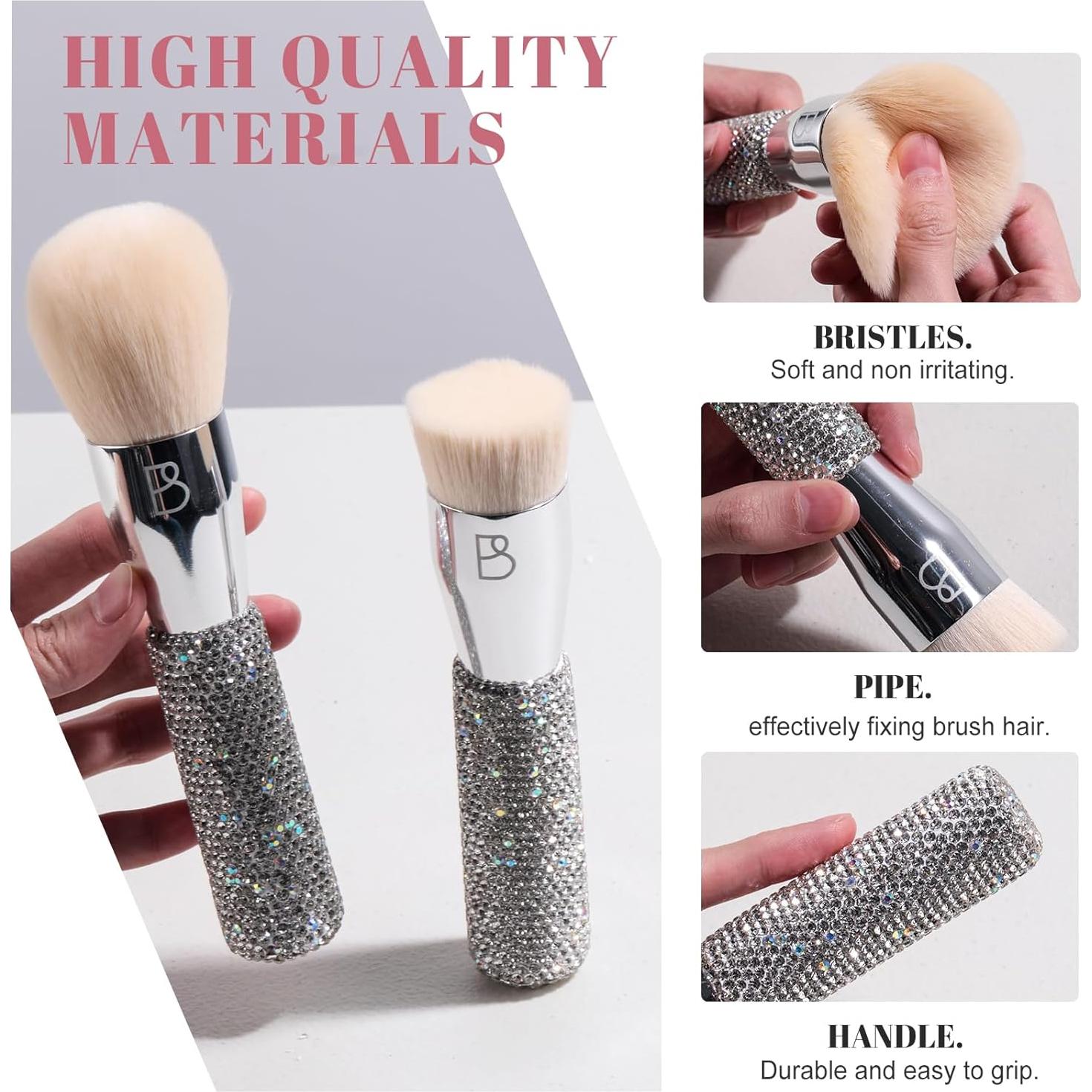Brochas de Maquillaje BS-MALL Lujo Diamante 2 Piezas