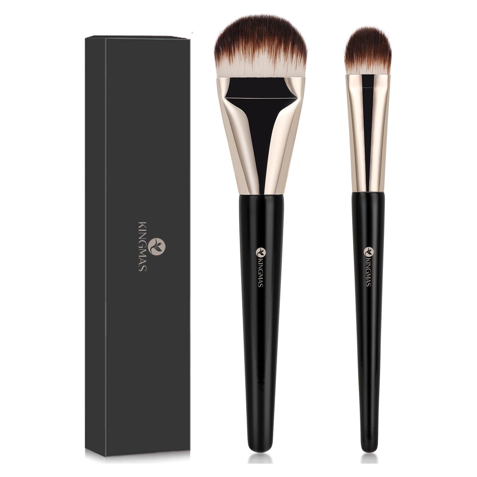 Brochas de Maquillaje KINGMAS 2 Piezas para Base y Corrector