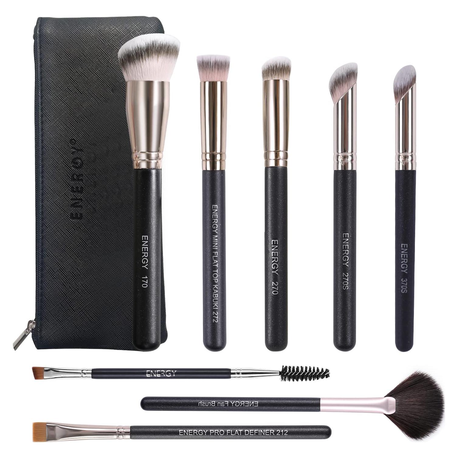 Juego de Brochas de Maquillaje Energy 8 Pcs Sintéticas
