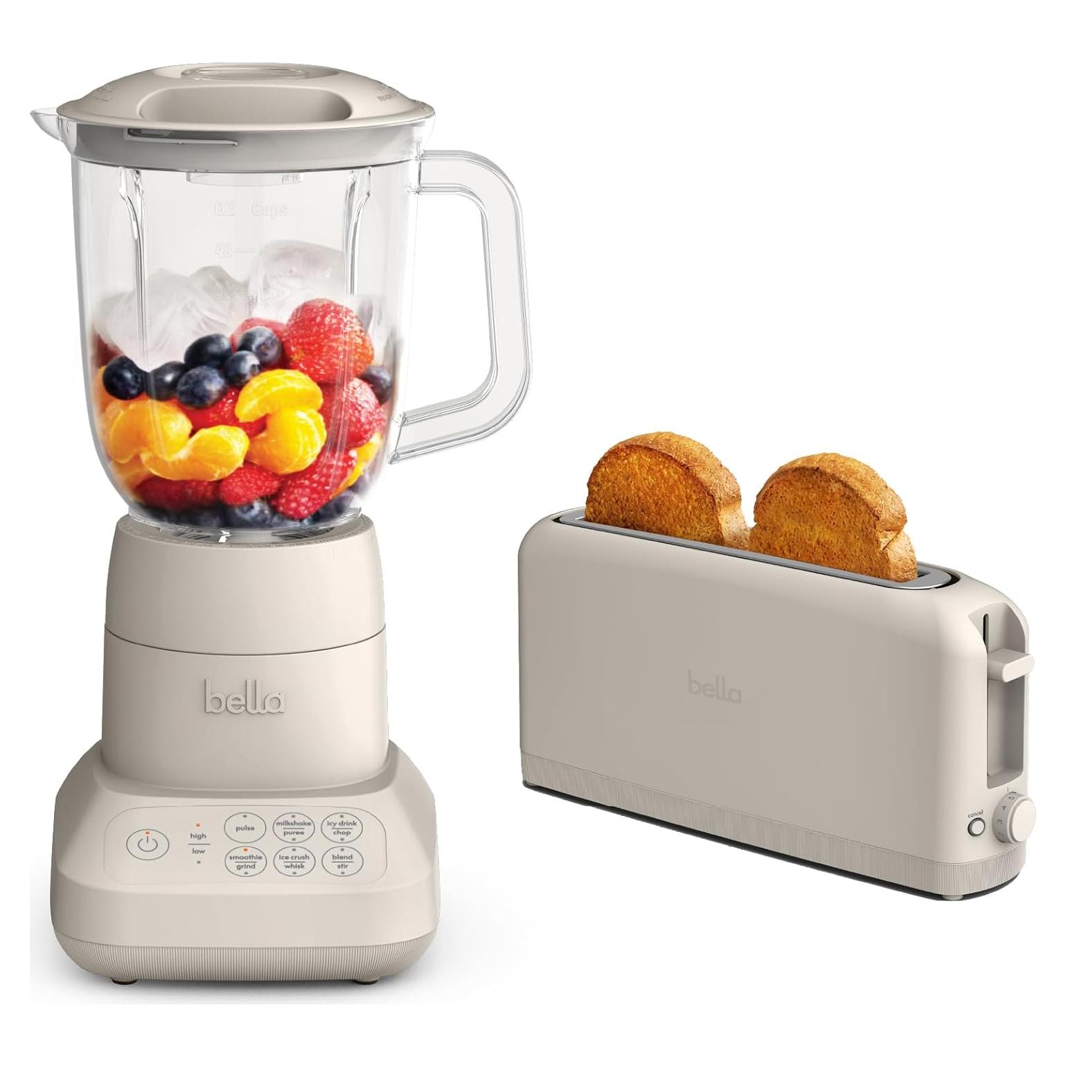 Licuadora BELLA Flip & Store 1.42L y Tostadora Slim 2 rebanadas