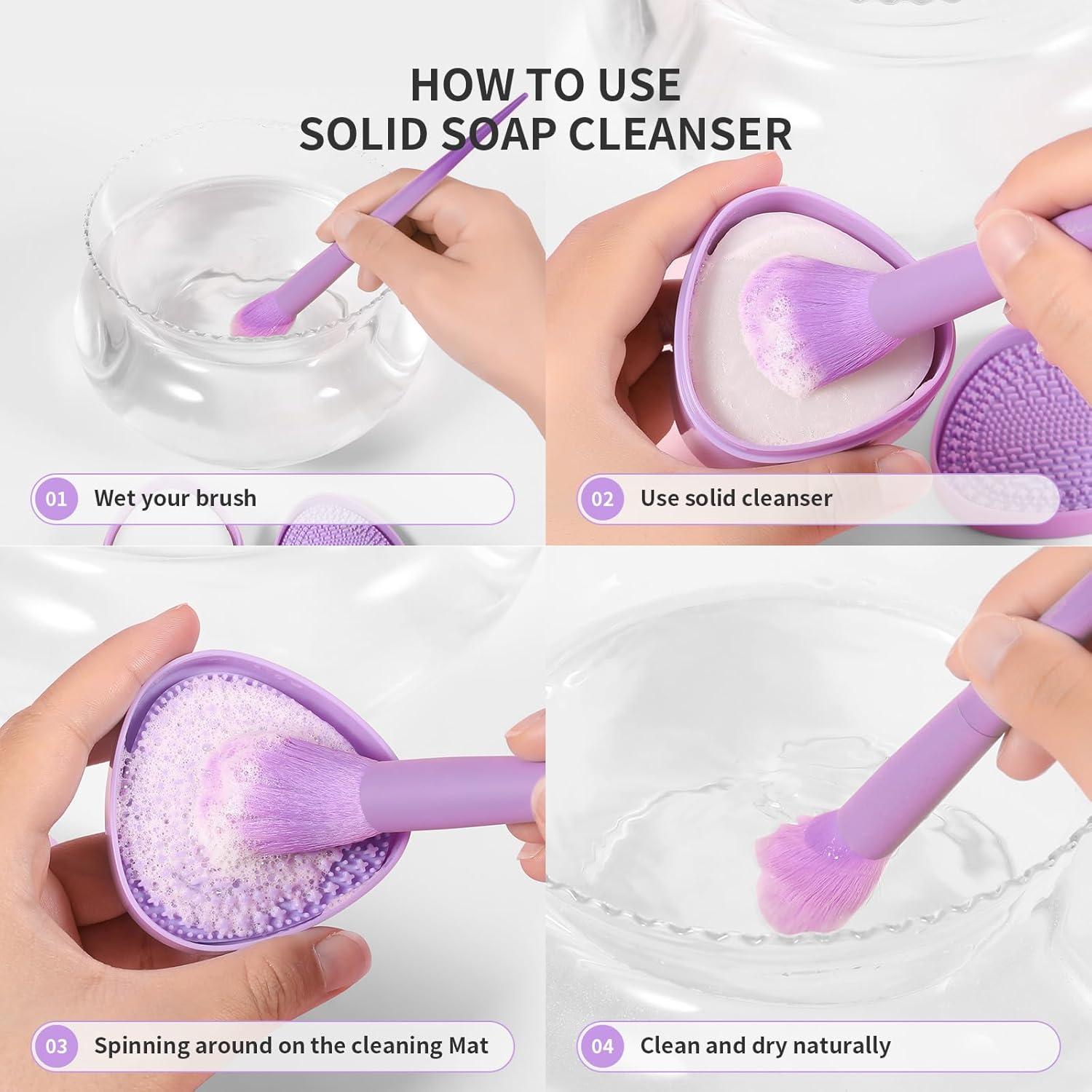 Juego de Limpiadores de Brochas Docolor con Jabón y Esponja