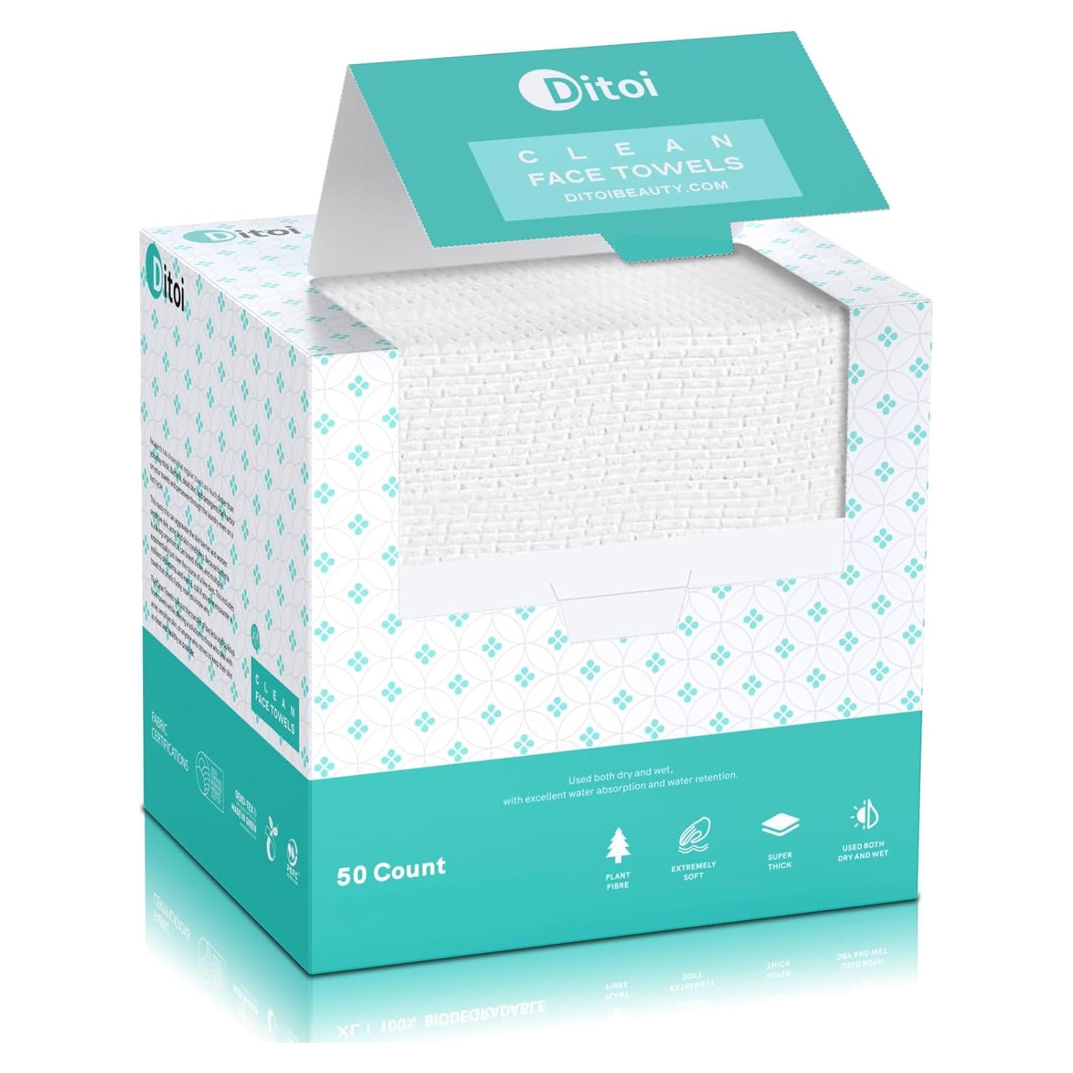 Toallas Faciales Desechables Ditoi 50 Unidades 25x30 cm