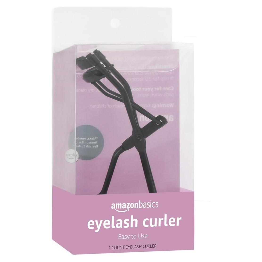 Rizador de Pestañas Amazon Basics Negro con Almohadillas Gruesas