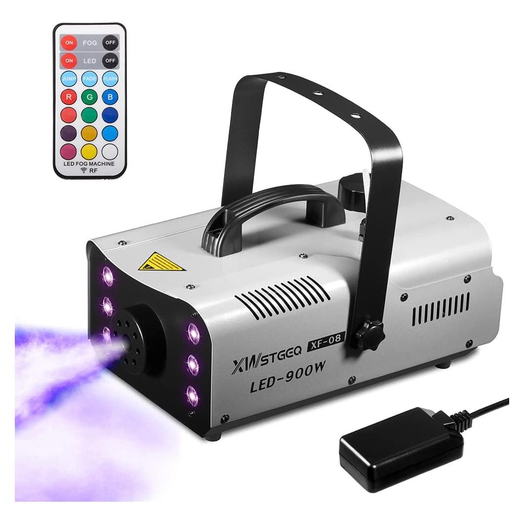Máquina de Niebla 900W XWSTGEQ con 6 Luces LED y Control Remoto