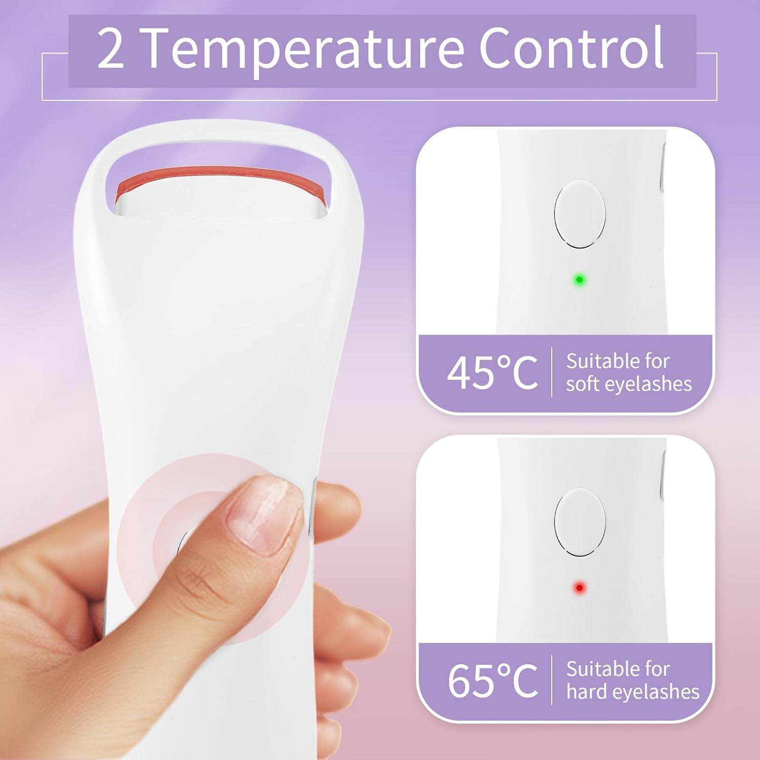 Rizador de Pestañas Eléctrico Acavado Doble Arco 2 Temperaturas