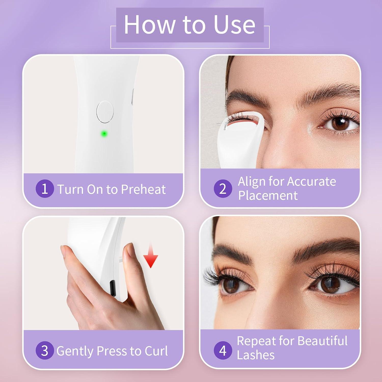 Rizador de Pestañas Eléctrico Acavado Doble Arco 2 Temperaturas