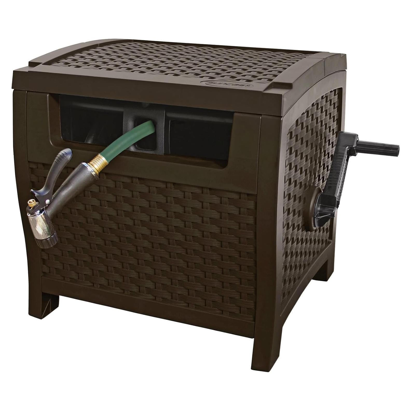 Carrete de Manguera Suncast 53.34 m Estilo Wicker Marrón