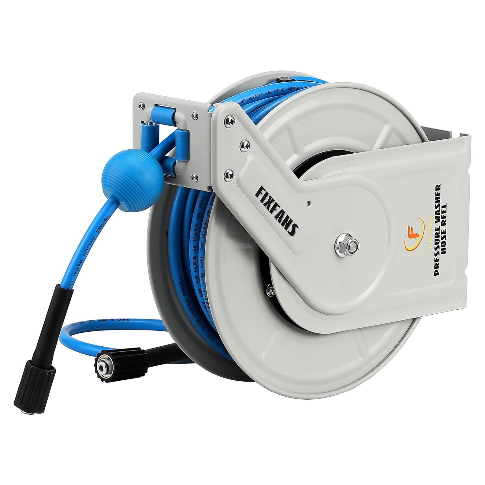 Carrete de Manguera Retráctil FIXFANS 18.29m 3600 PSI
