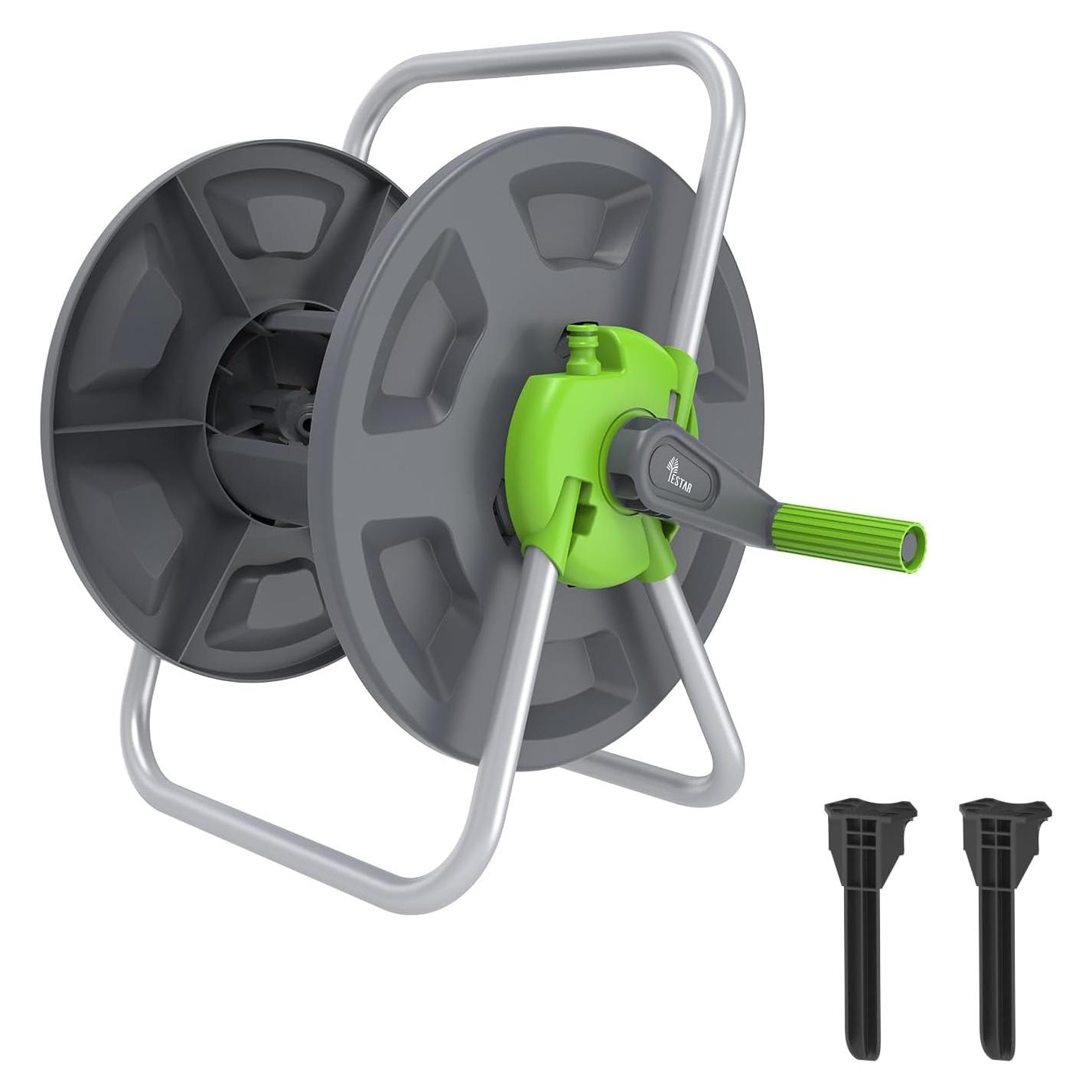 Carro de Enrollar Manguera YESTAR 147 Pies Verde Montable