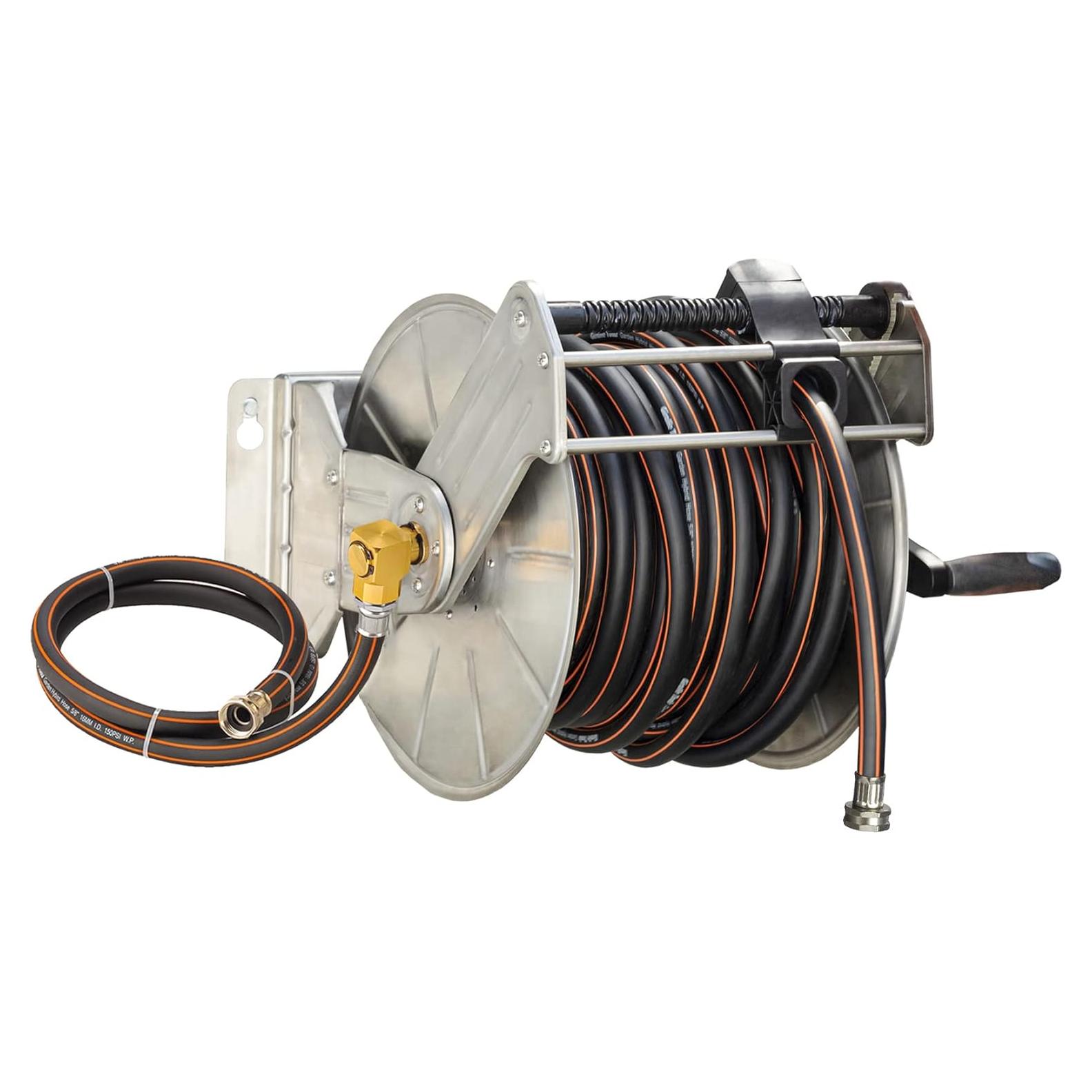 Carrete de Manguera de Jardín Giraffe Tools 100FT Acero Inoxidable