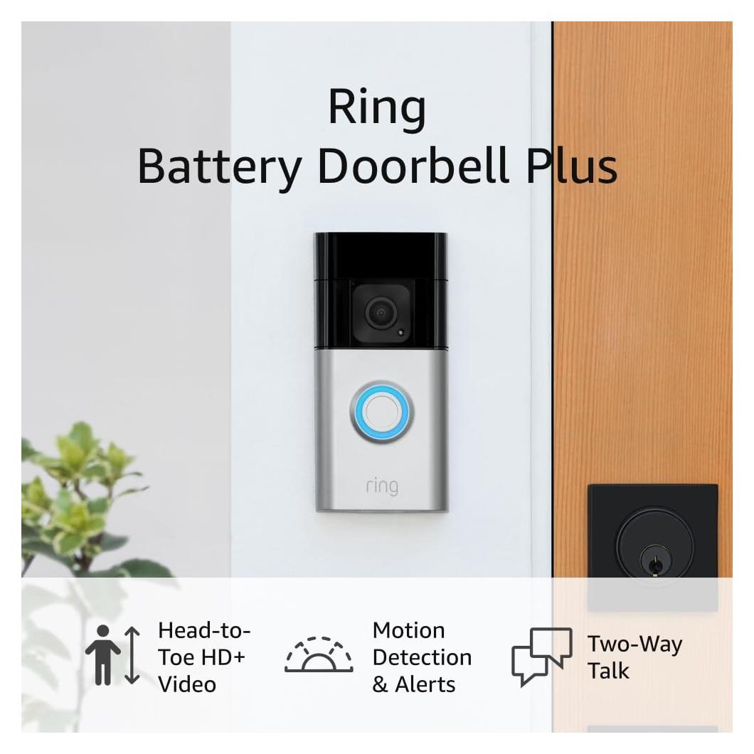 Timbre de Batería Ring Plus HD+ con Detección de Movimiento