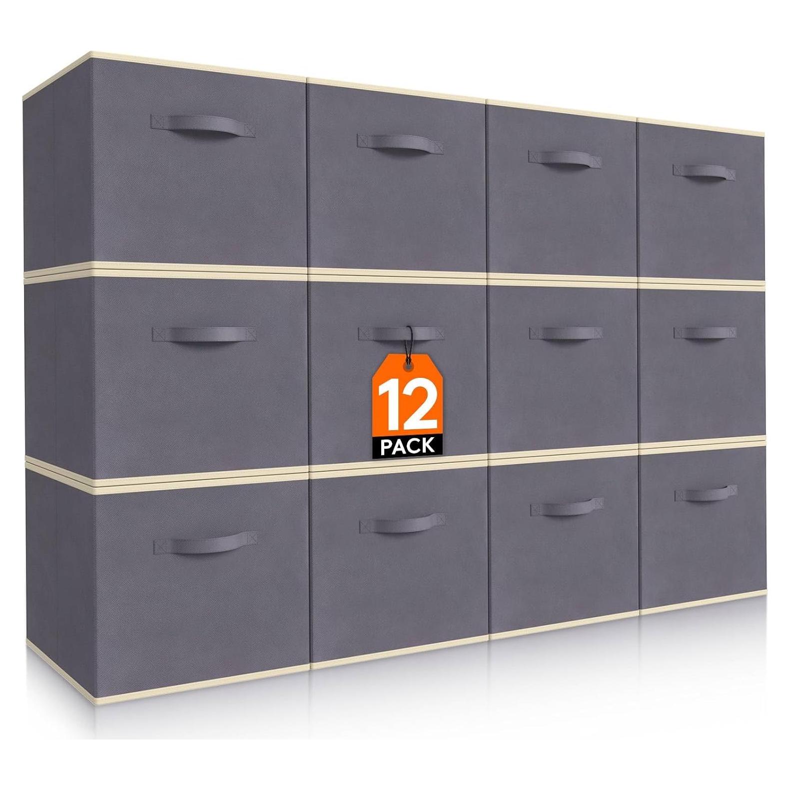 Cubos de Almacenamiento Plegables Lifewit 12 Piezas 27,94 cm Gris