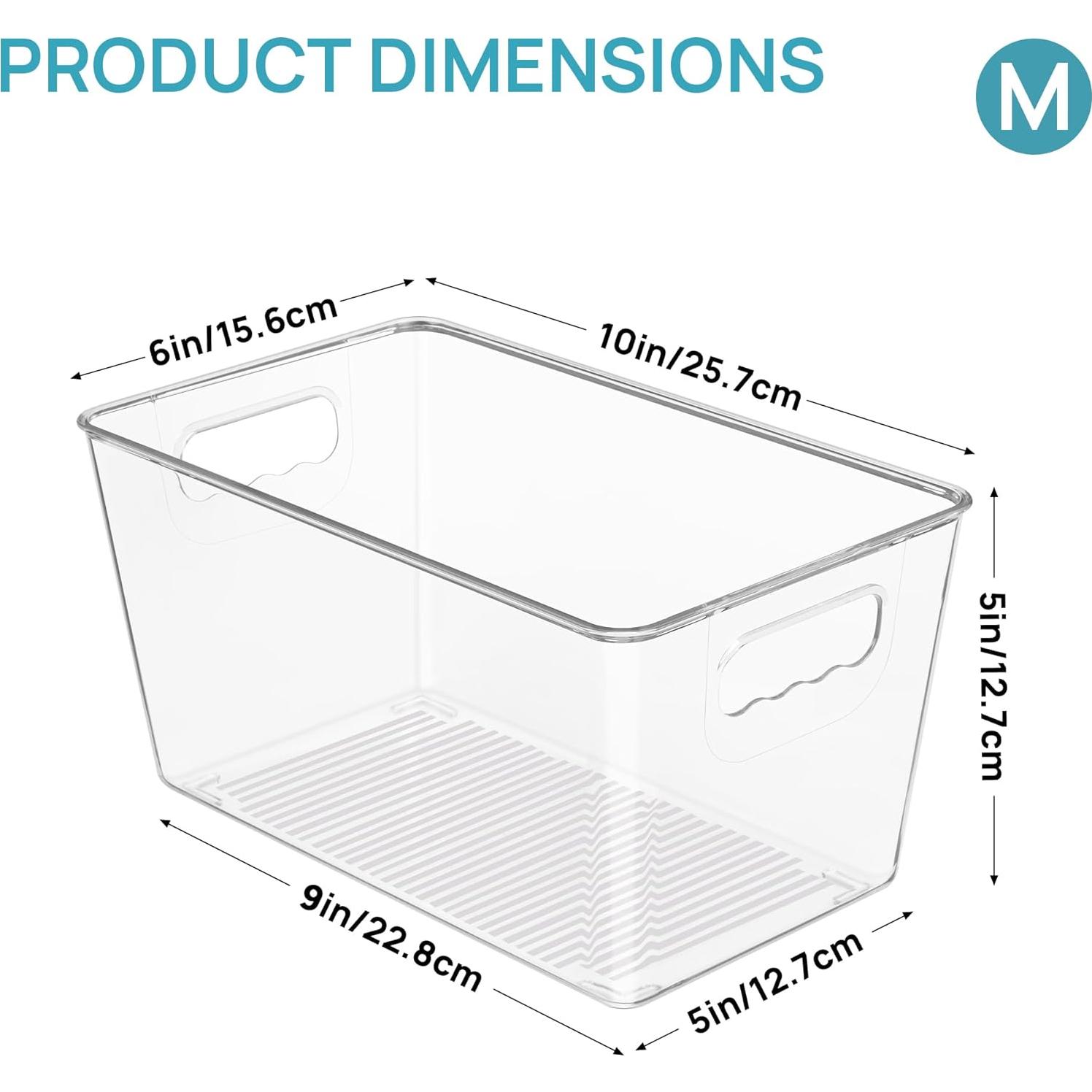 Bins de Almacenamiento Vtopmart 6 PCS Plástico Transparente