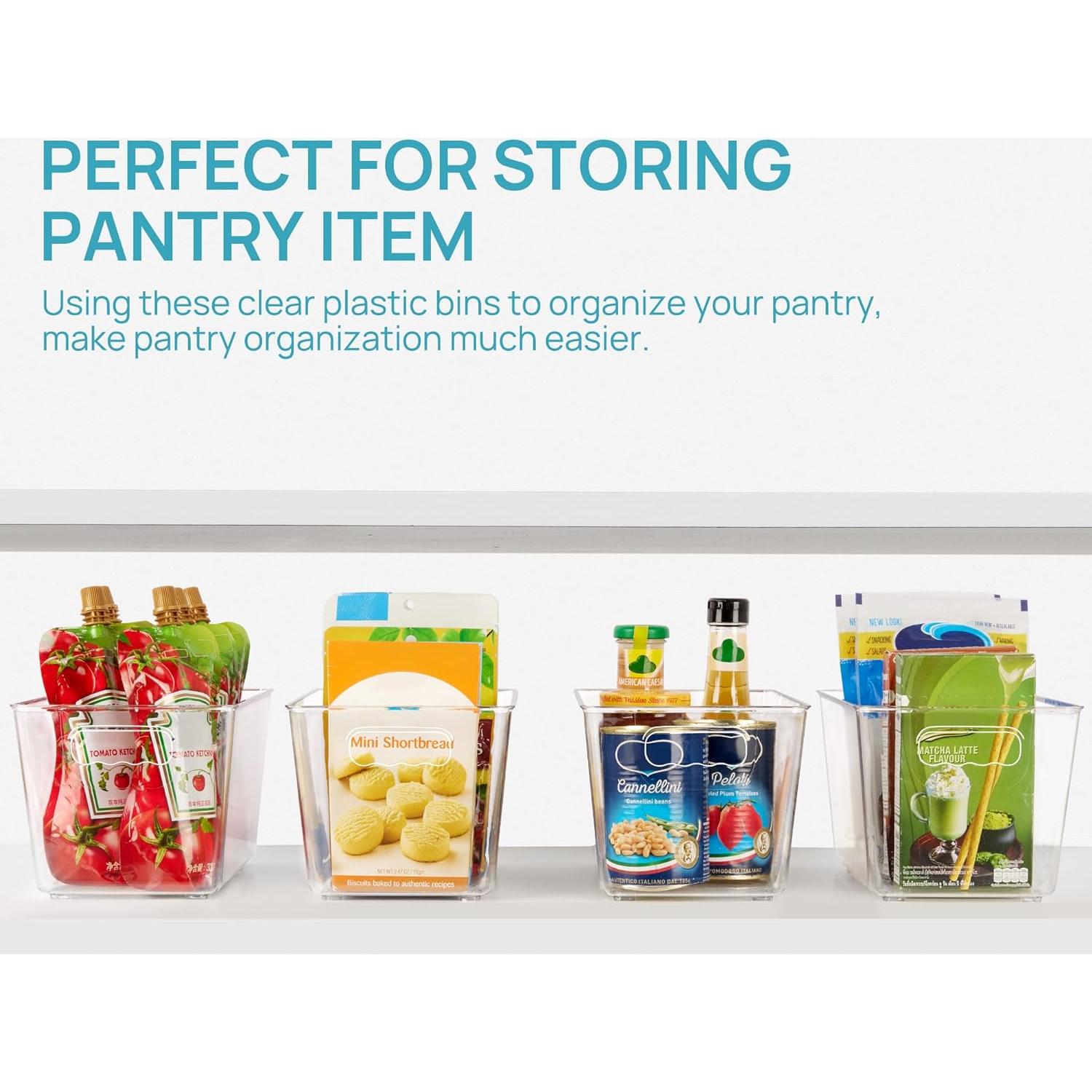 Bins de Almacenamiento Vtopmart 6 PCS Plástico Transparente