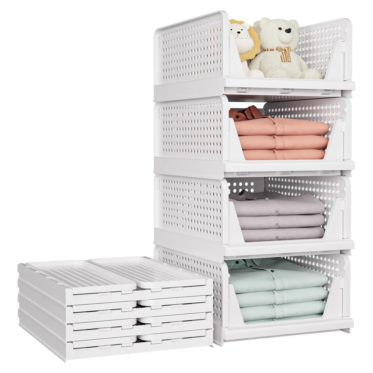 Cesta de Almacenamiento Apilable SNSLXH 5 Piezas Blanco