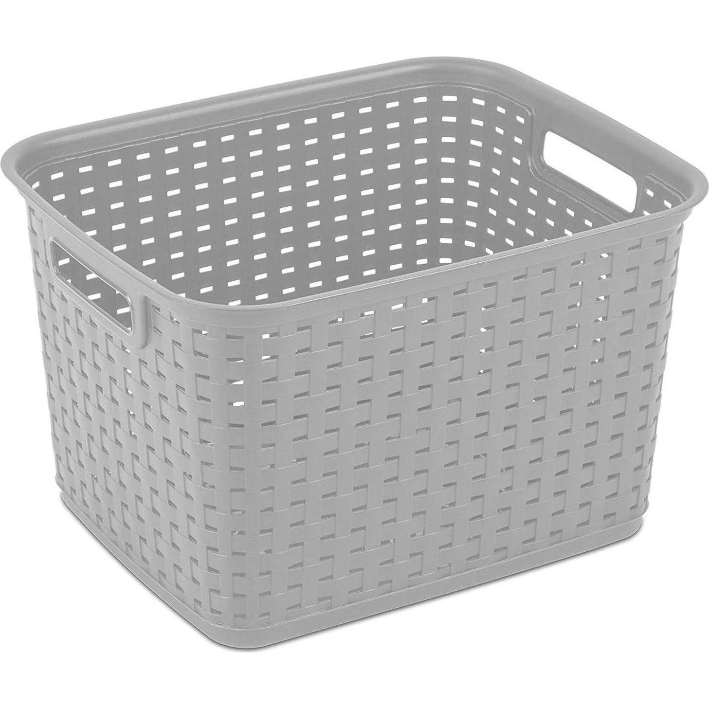 Cesta de Almacenamiento Sterilite 6 Paquetes Gris Cemento