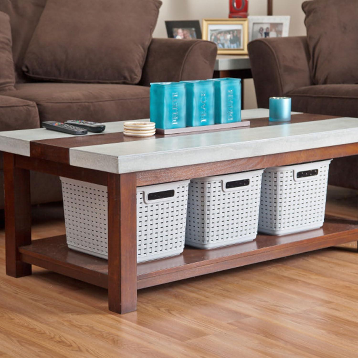 Cesta de Almacenamiento Sterilite 6 Paquetes Gris Cemento