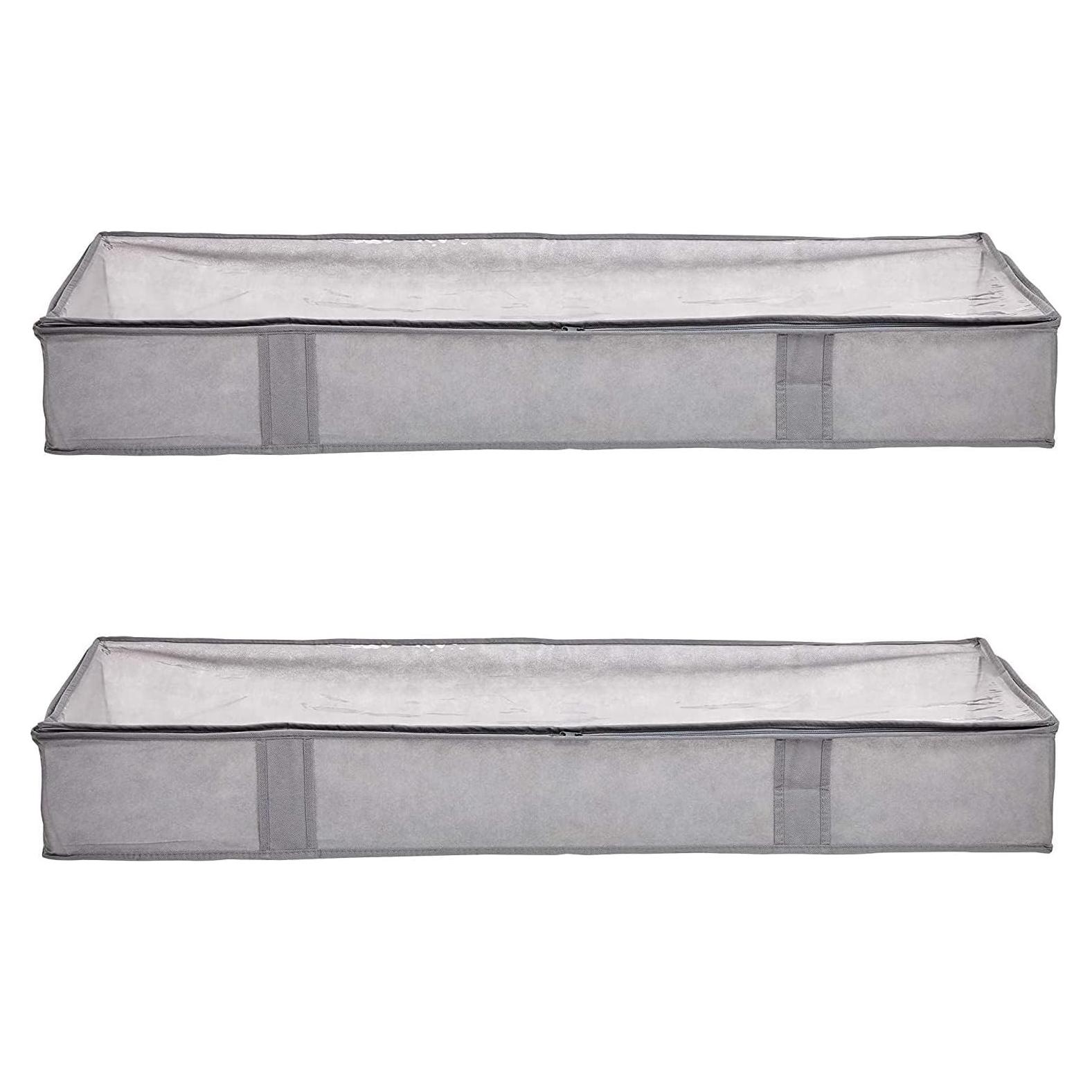 Contenedores de Almacenamiento Amazon Basics 2 Piezas 45x106x15 Gris