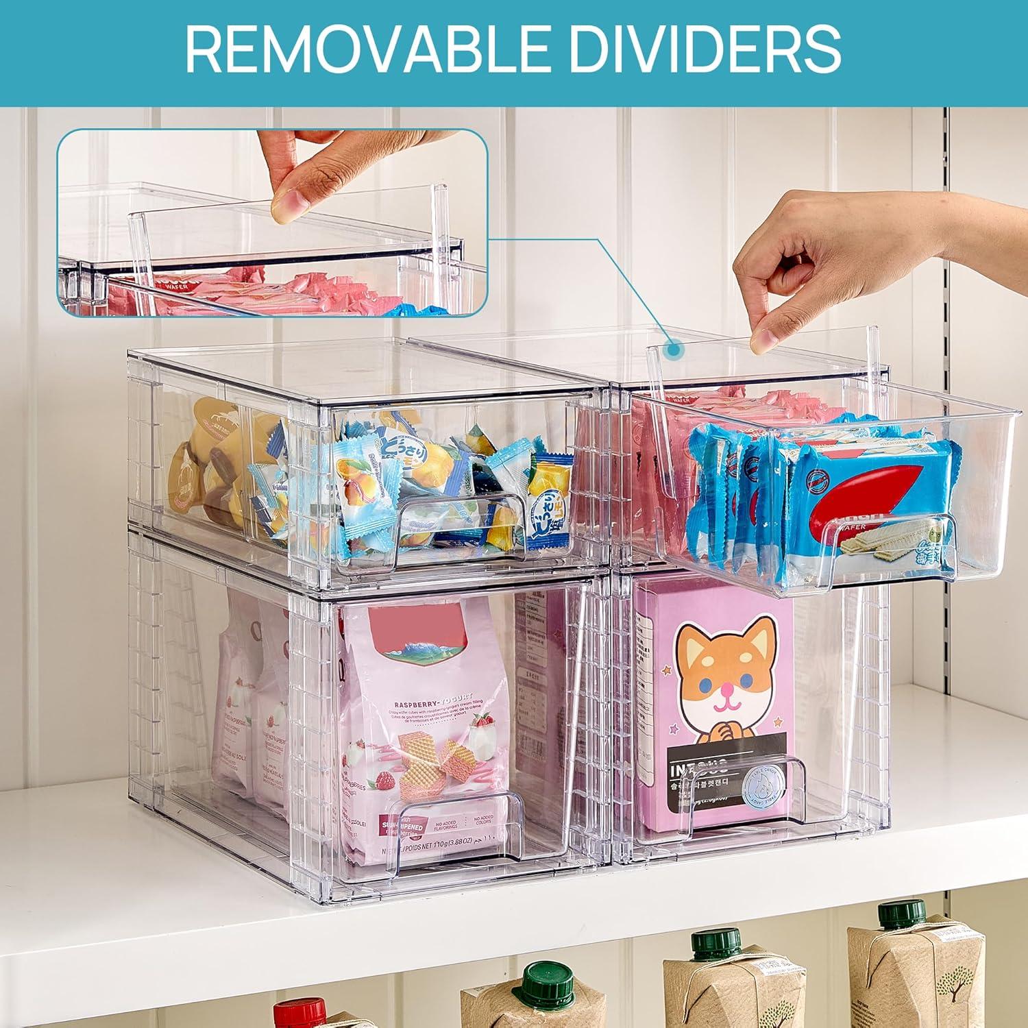 Cajones de Almacenamiento Apilables Vtopmart 4 Piezas Acrílico